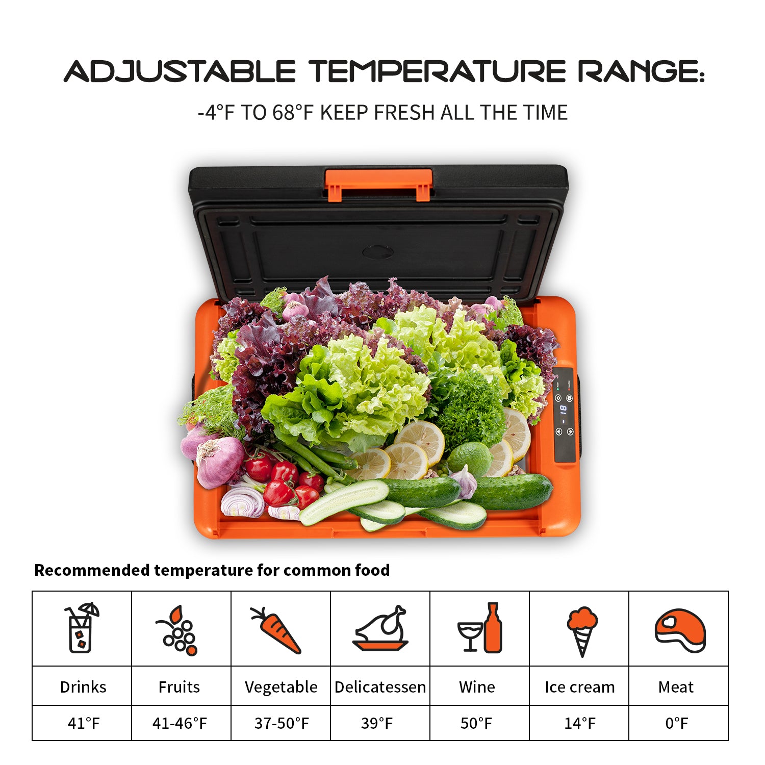 Alpicool CL50 12V Portable Car Refrigerator Freezer - 50 Quart Compact Fridge for Road Trips, Camping & Tailgating - Dual Zone Cooling with DC/AC Power
