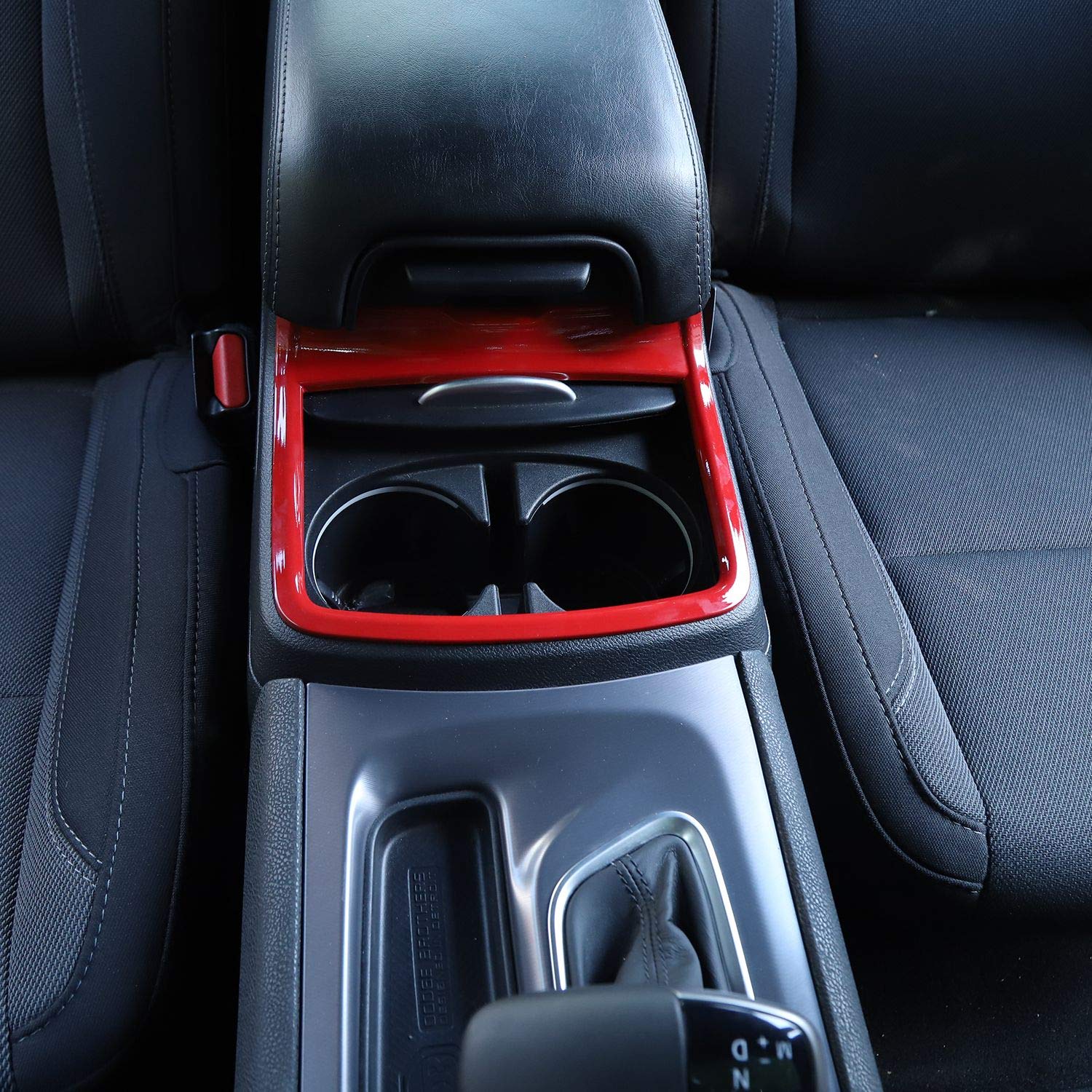 2011-2024 Dodge Charger Center Console Cup Holder Trim - ABS Red Interior Accessory for Enhanced Car Organization | Perfect for Road Trips & Daily Commutes