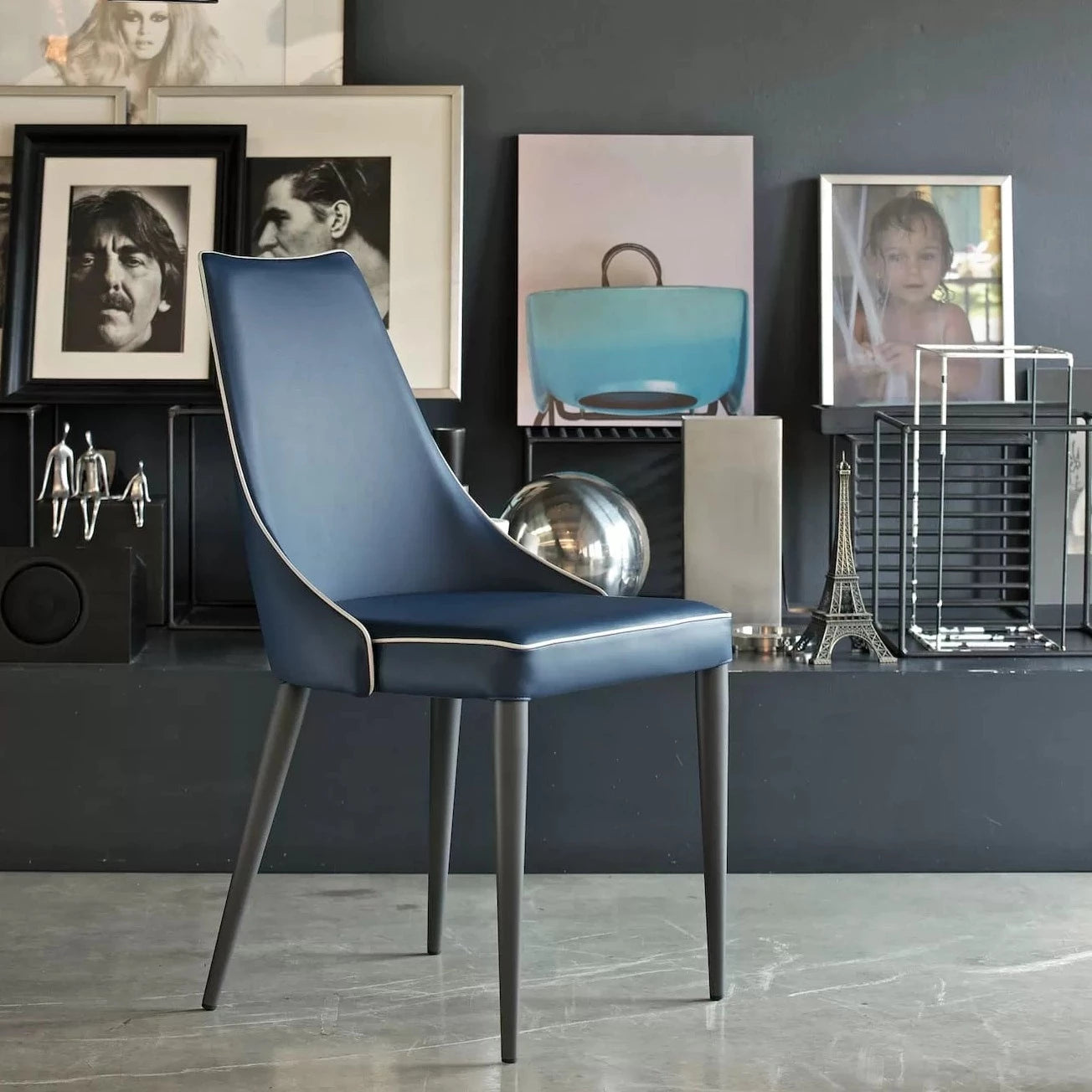 Bontempi Clara Chair - Modern Accent Chair for Living Room, Bedroom & Office - Stylish Upholstered Armchair with Wooden Legs - Perfect for Home Decor & Relaxation