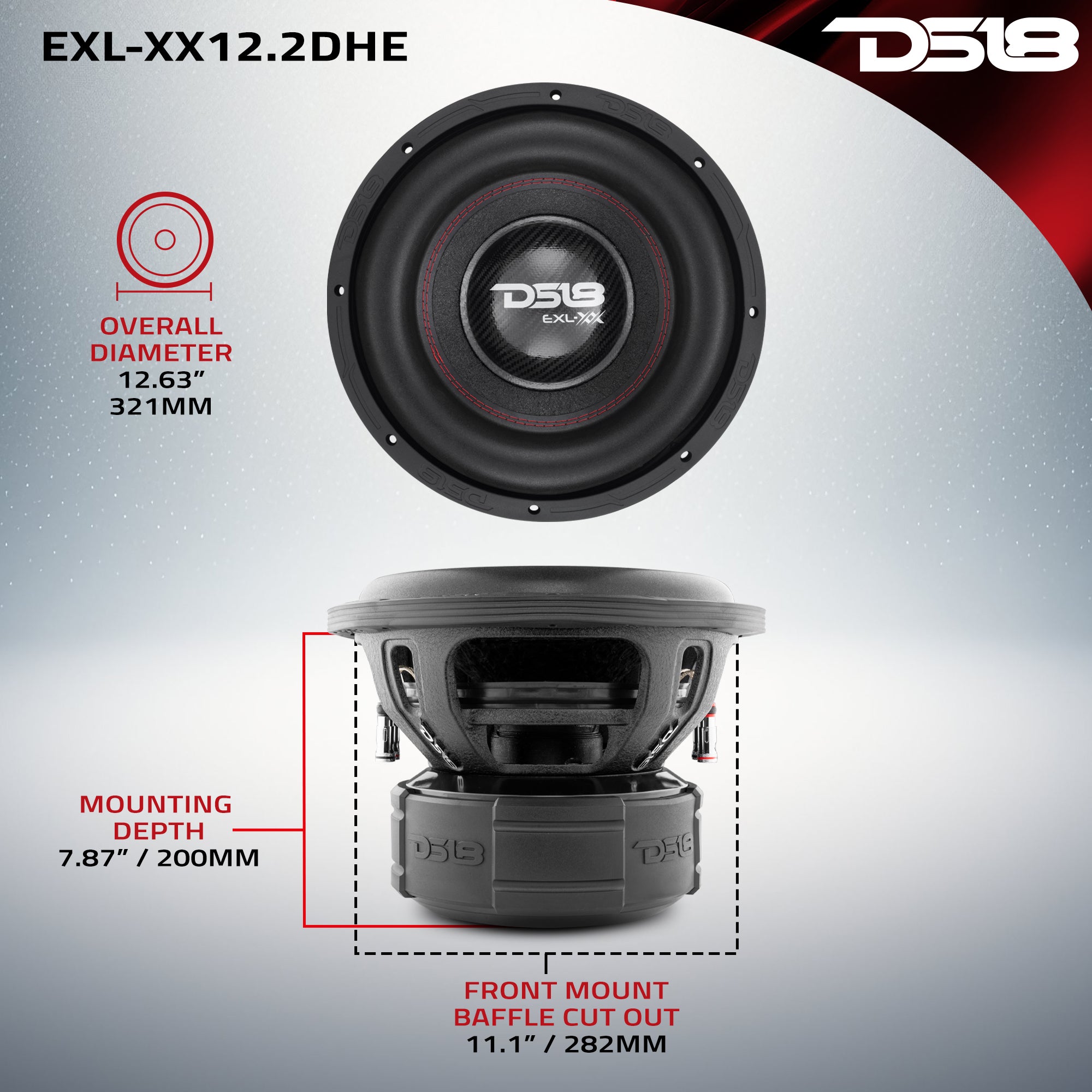 EXL XX 12-Inch High Excursion Car Subwoofer - 2000 Watts RMS Power, Dual Voice Coil 2 Ohm - Premium Bass for Car Audio Systems & Home Theater Setups