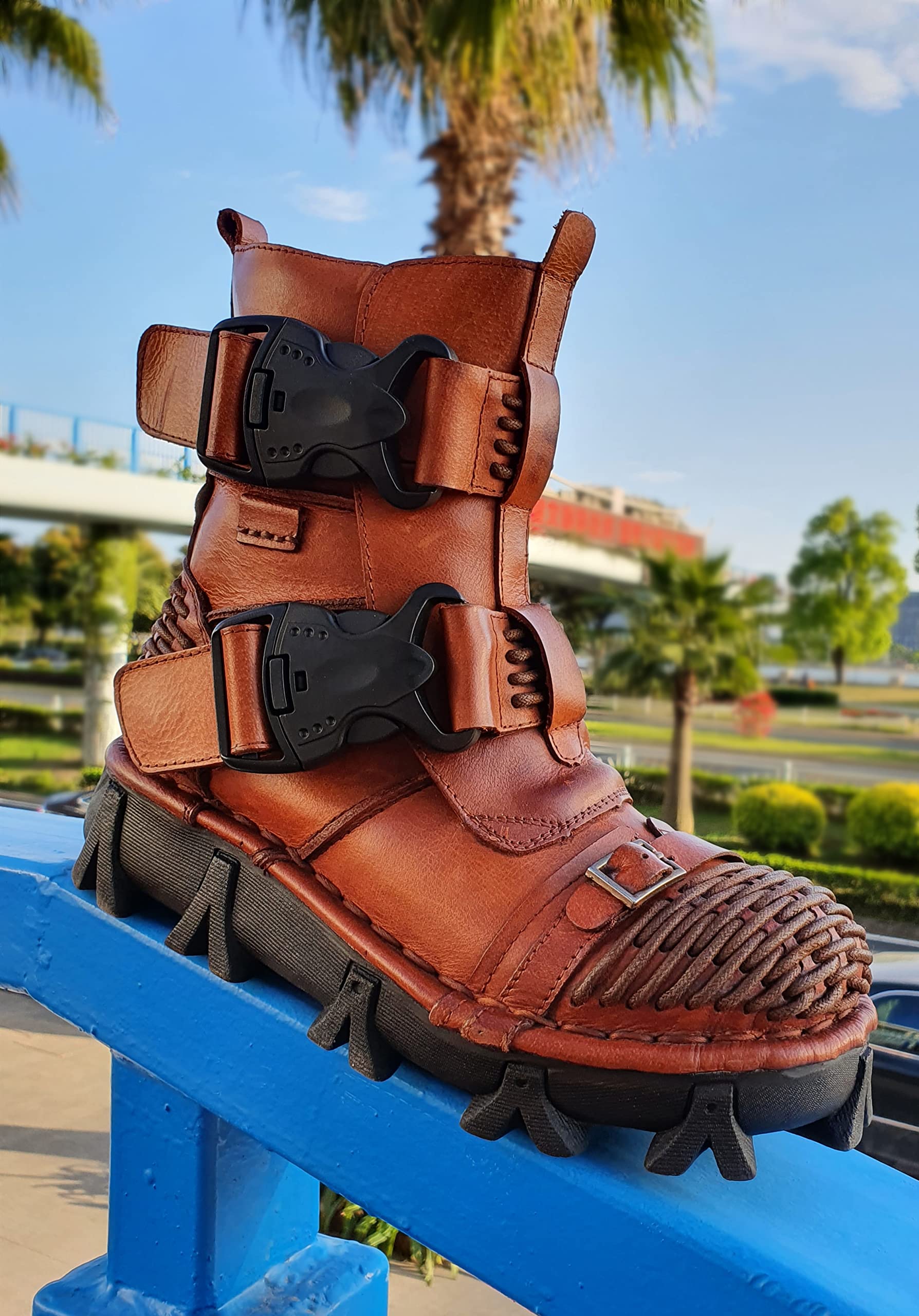 Men's Combat Motorcycle Leather Boots - Soft, Comfortable Ankle Boots for Riding & Outdoor Adventures - Perfect for Bikers, Hiking & Casual Wear