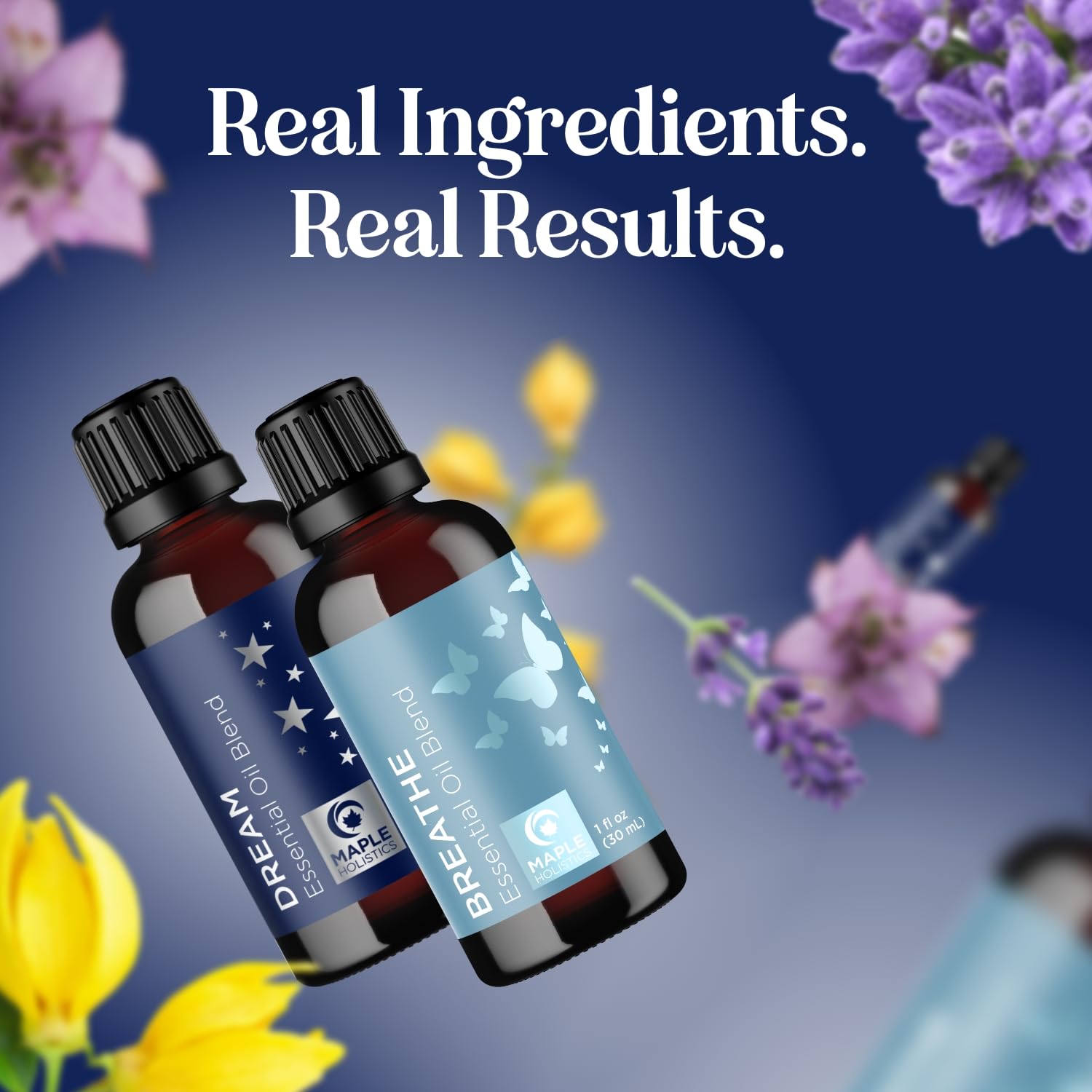Best Aromatherapy Essential Oil Blends for Diffusers - 100% Pure Dream & Breathe Essential Oil Set (1 Fl Oz Each) - Relaxation, Stress Relief & Better Sleep - Perfect for Home, Office & Spa Use