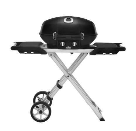 Napoleon TravelQ PRO 285X Portable Gas Grill - Compact Propane BBQ with Scissor Cart, Perfect for Camping, Tailgating & Outdoor Cooking (Black)