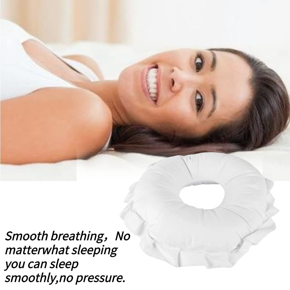 **Massage Face Down Pillow with Hole - Hollowed Headrest Cushion for Spa, Facial, and Massage Therapy - Comfortable Support for Massage Beds, Chiropractic, and Relaxation**