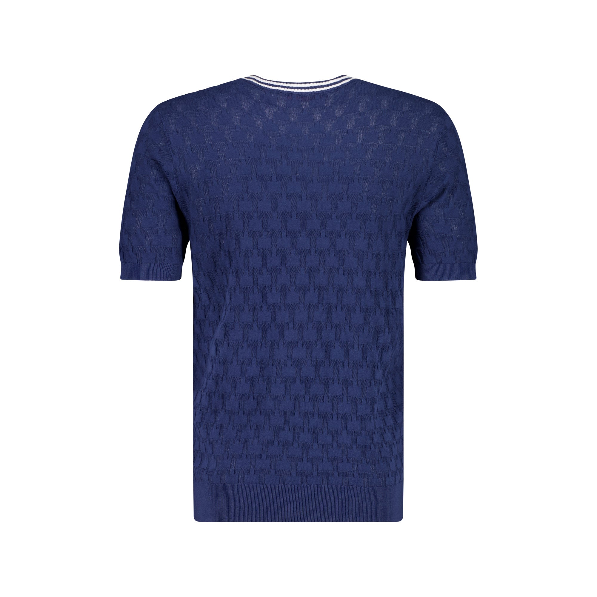 MCKINNON Men's Crew Neck Short Sleeve Checkered Casual Shirt in Navy Blue - Perfect for Summer Outings, Beach Vacations & Casual Office Wear
