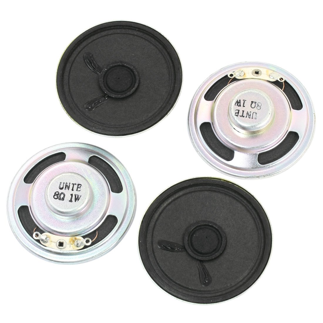 1W 8 Ohm 50mm Round Metal Internal Magnet Speakers (4-Pack) - High-Quality Electronic Audio Components for DIY Projects, Guitar Amps & Home Theater Systems