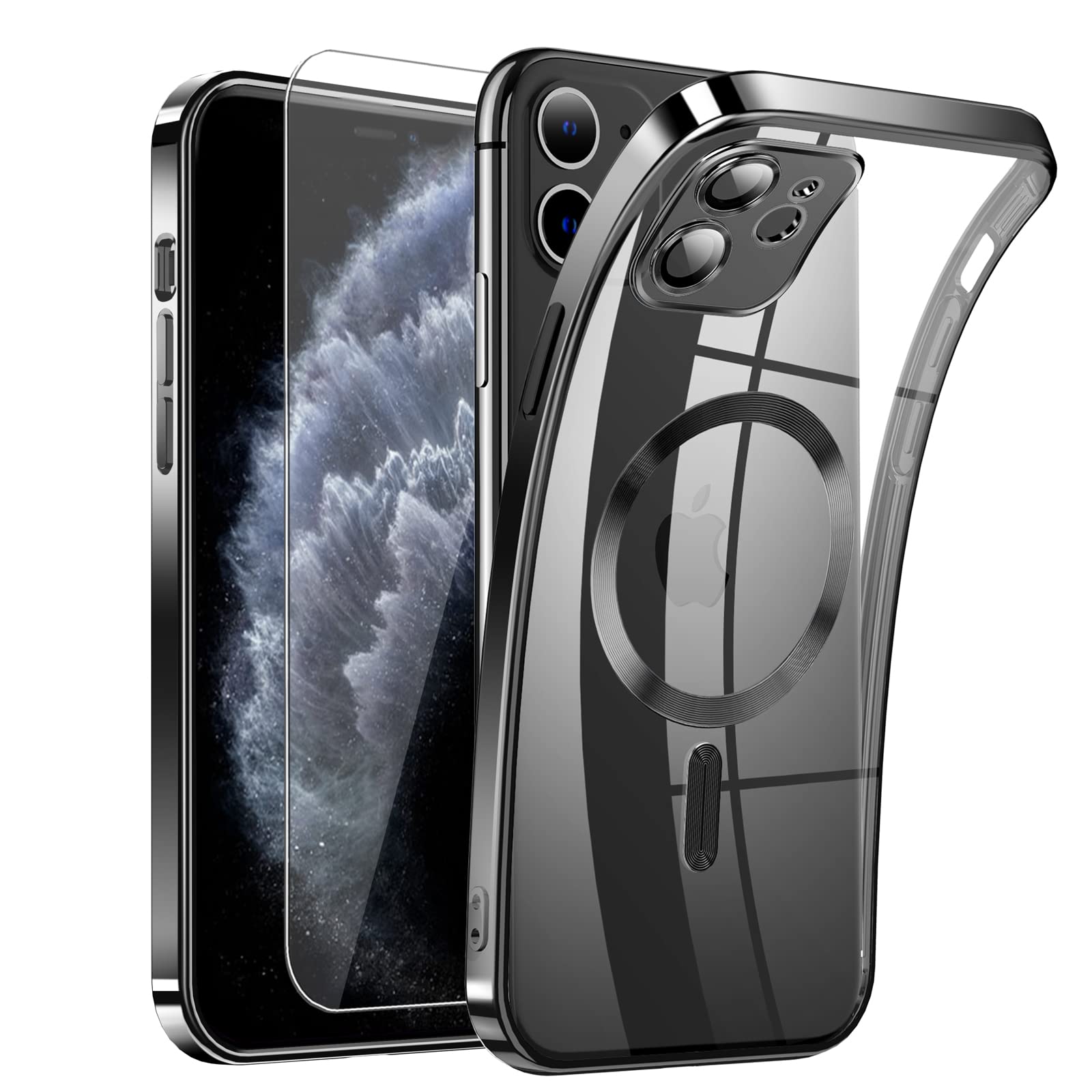 **DOSNTO Magnetic Clear iPhone 11 Case with MagSafe – Slim Silicone Cover, Anti-Yellowing & Anti-Fingerprint, Wireless Charging Compatible – Perfect for Daily Use, Work & Travel**