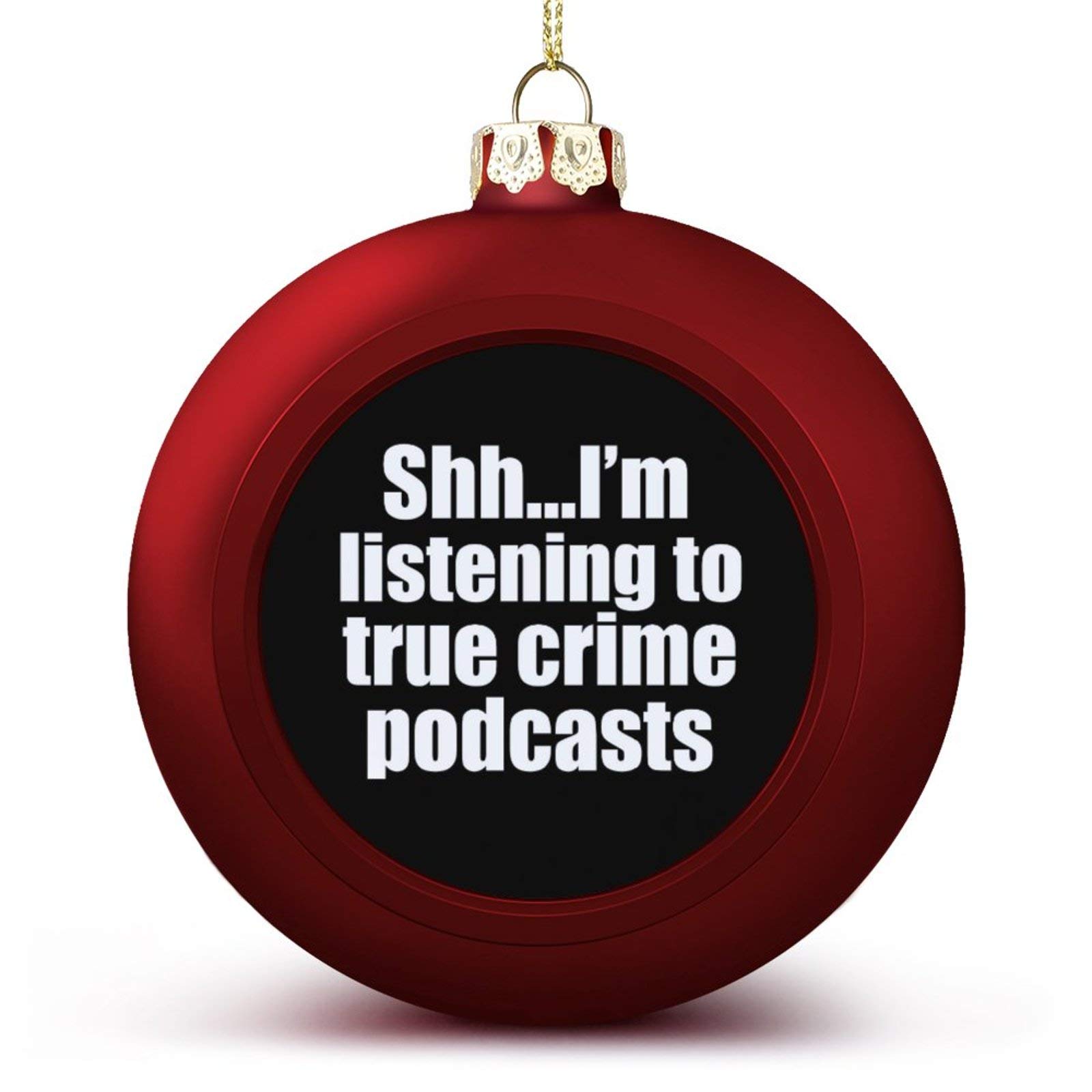 True Crime Podcast Fan Christmas Ball Ornaments - Funny Holiday Tree Decorations & Xmas Hanging Balls for Crime Junkie Fans (Perfect for Podcast-Themed Christmas Parties & Unique Gift for True Crime Enthusiasts)