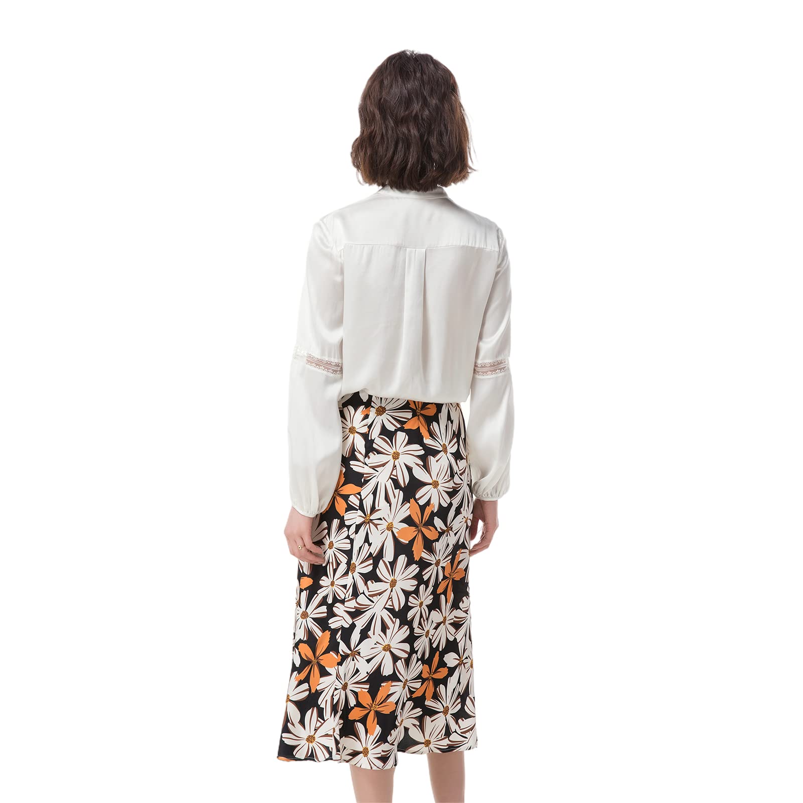100% Pure Silk Blouses for Women - Elegant Long Sleeve Shirts - Perfect for Office Wear, Formal Events & Special Occasions