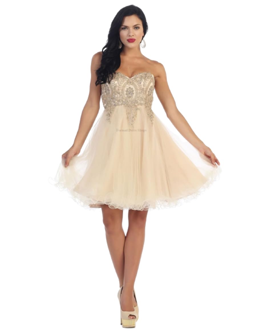 Elegant Homecoming Dresses for Women - Floral A-Line Prom Gowns for High School Dances & Special Occasions