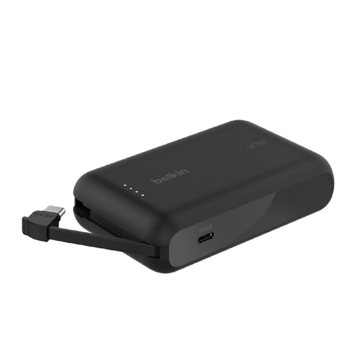 Belkin BoostCharge 10K Power Bank with Integrated Cable - Portable Charger for iPhone, Android, Samsung | Perfect for Travel, Camping, Outdoor Adventures