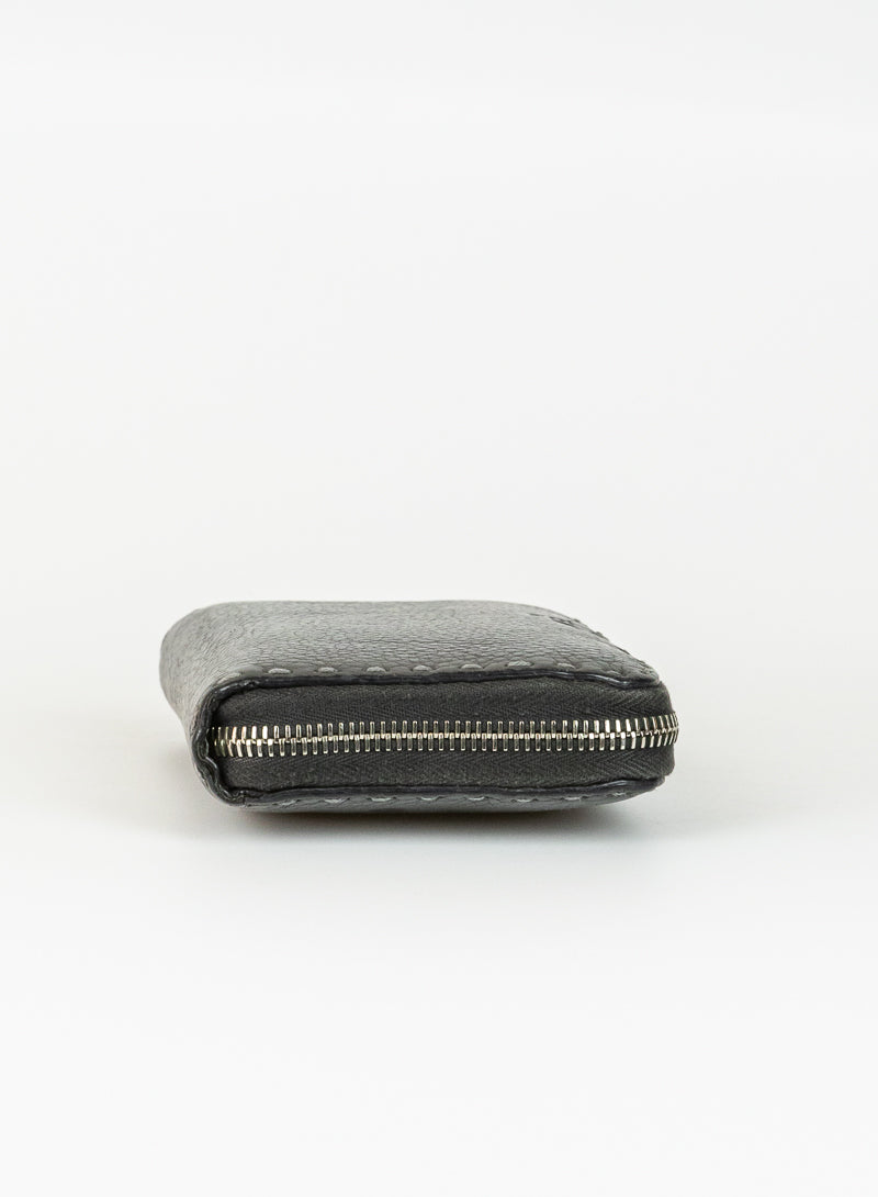 Fendi Selleria Leather Wallet in Gray - Premium Italian Leather Wallet for Men & Women - Perfect for Everyday Use, Travel & Gifting