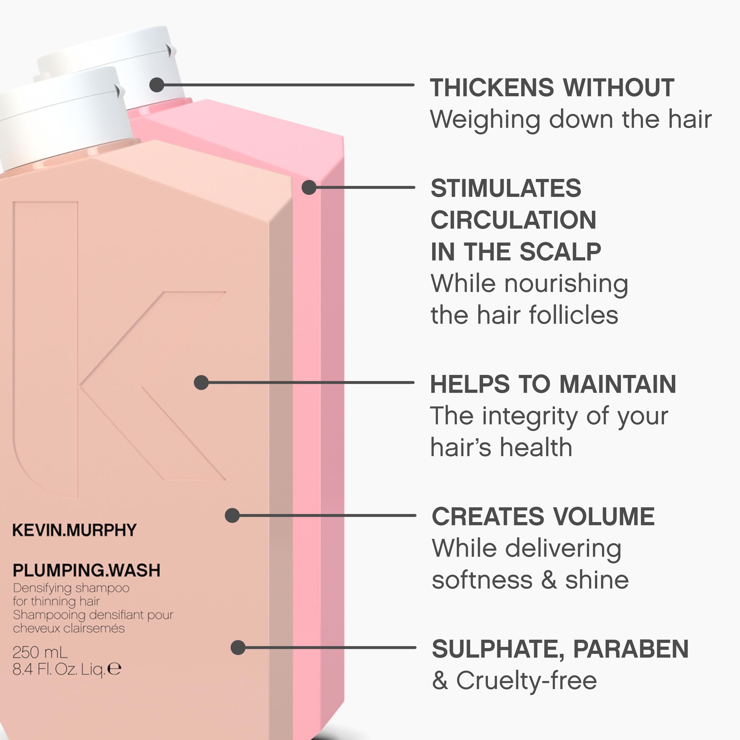 KEVIN.MURPHY PLUMPING.WASH, PLUMPING.RINSE & BODY.MASS - Volumizing Shampoo for Thin Hair - Thickening Conditioner - Leave-In Treatment - For Fine, Thin & Aging Hair - 3 Pack Set - Perfect for Daily Hair Care & Salon-Quality Results at Home