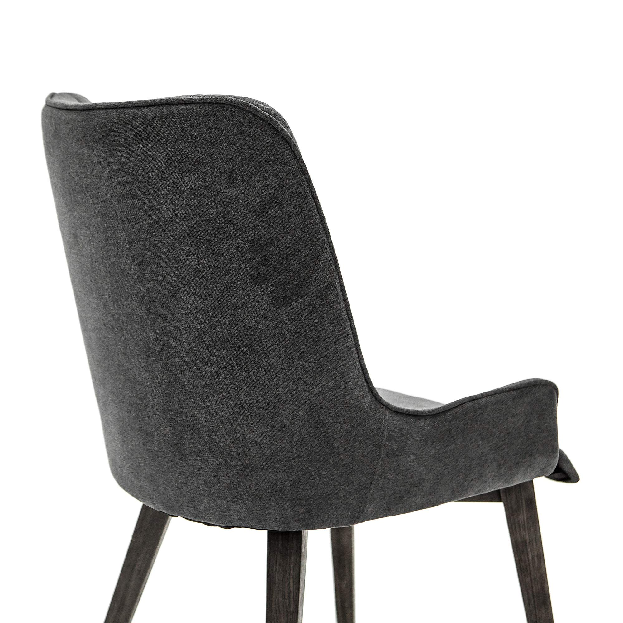 Armen Living Alana Modern Upholstered Dining Chairs Set of 2 - 19 Inch Height, Charcoal Gray Fabric - Perfect for Dining Room, Kitchen, Breakfast Nook & Home Office