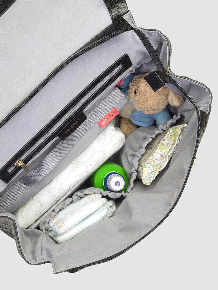 Storksak St James Genuine Leather Diaper Bag for Moms - Perfect for Baby Essentials, Travel & On-the-Go Parenting