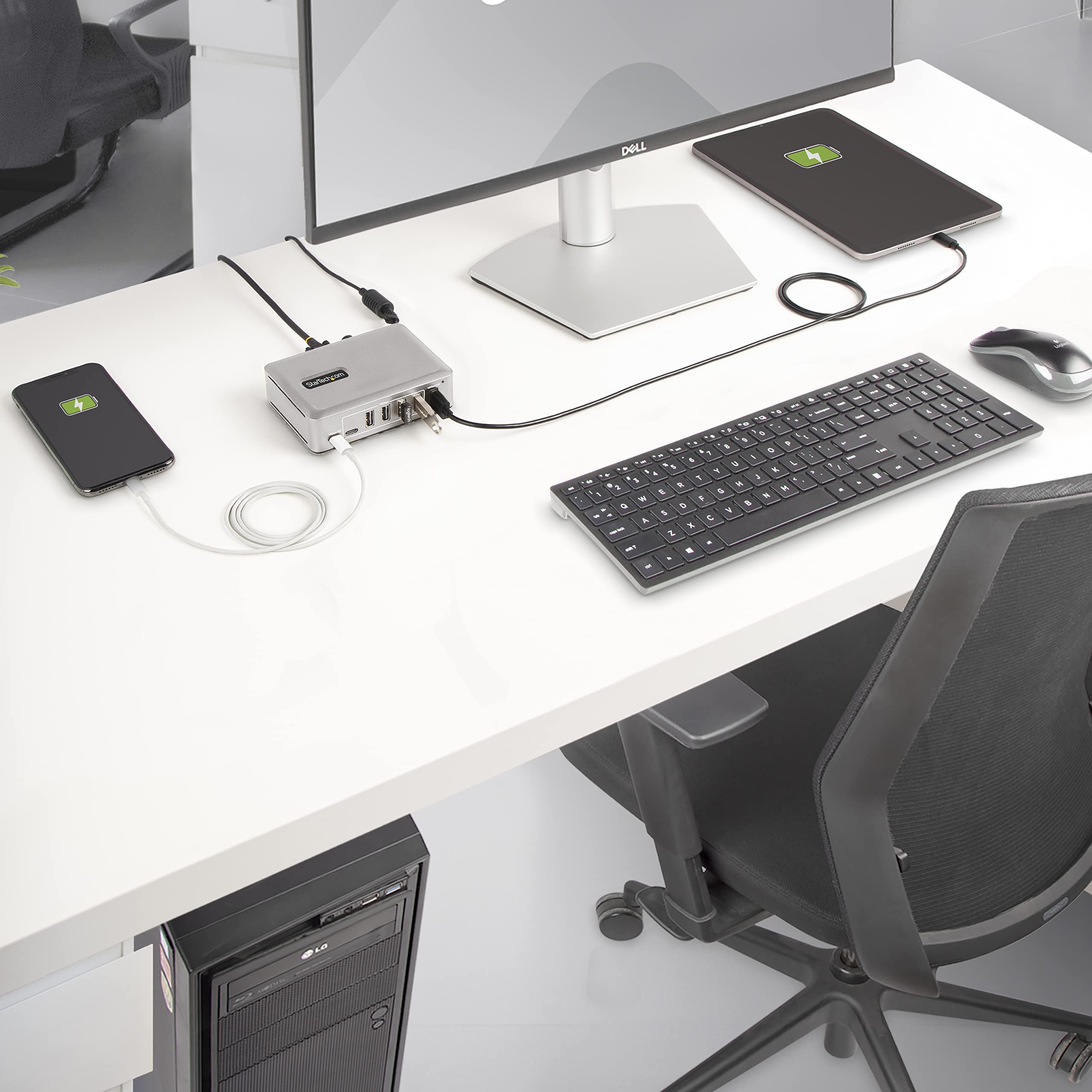StarTech.com 7-Port USB-C Hub with 65W Power Supply - 5 USB-A & 2 USB-C Ports - 10Gbps USB 3.1 Data Transfer - Desktop & Laptop USB Hub - Includes 3ft Locking Cable - Perfect for Home Office, Gaming & Multi-Device Charging (10G5A2CS-USB-C-HUB)