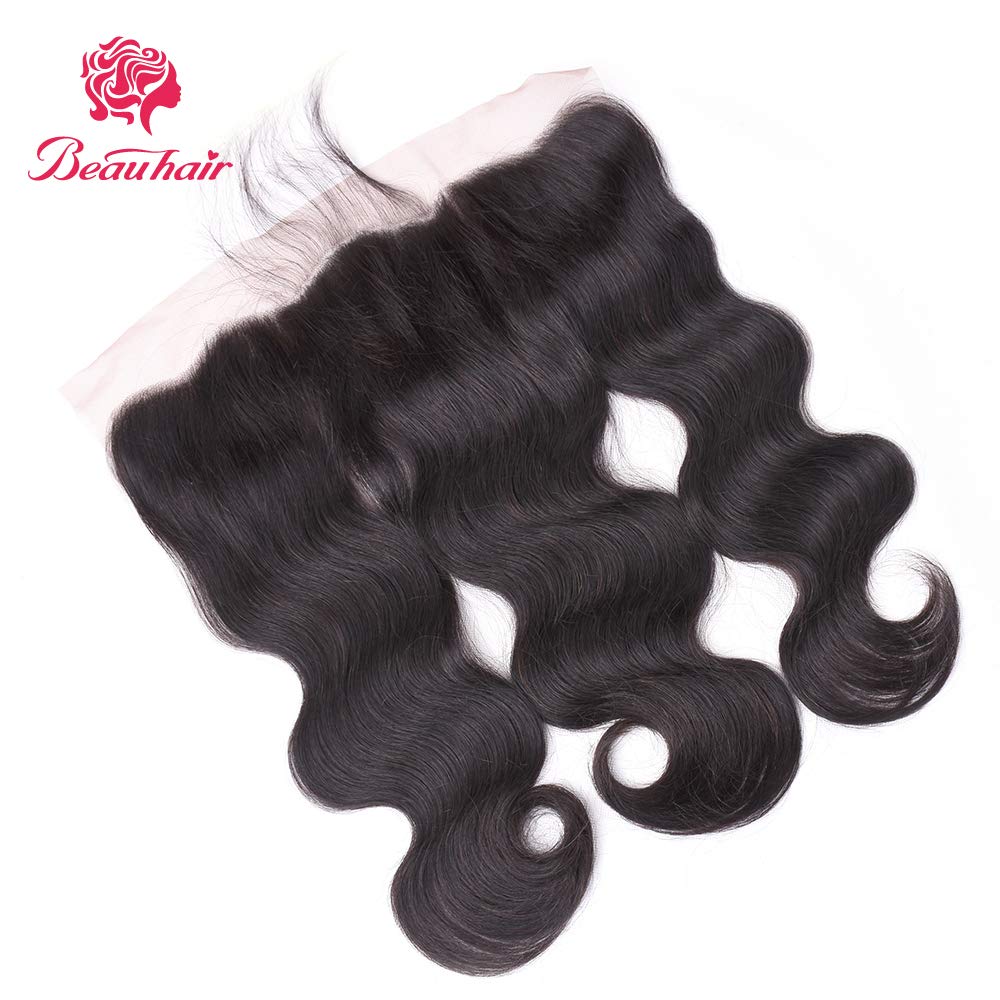 Brazilian Body Wave 3 Bundles with Lace Frontal - 100% Virgin Human Hair (16/18/20+16) 13x4 Ear to Ear Lace Closure - Natural Black Hair Extensions for Styling, Weaving & Protective Hairstyles