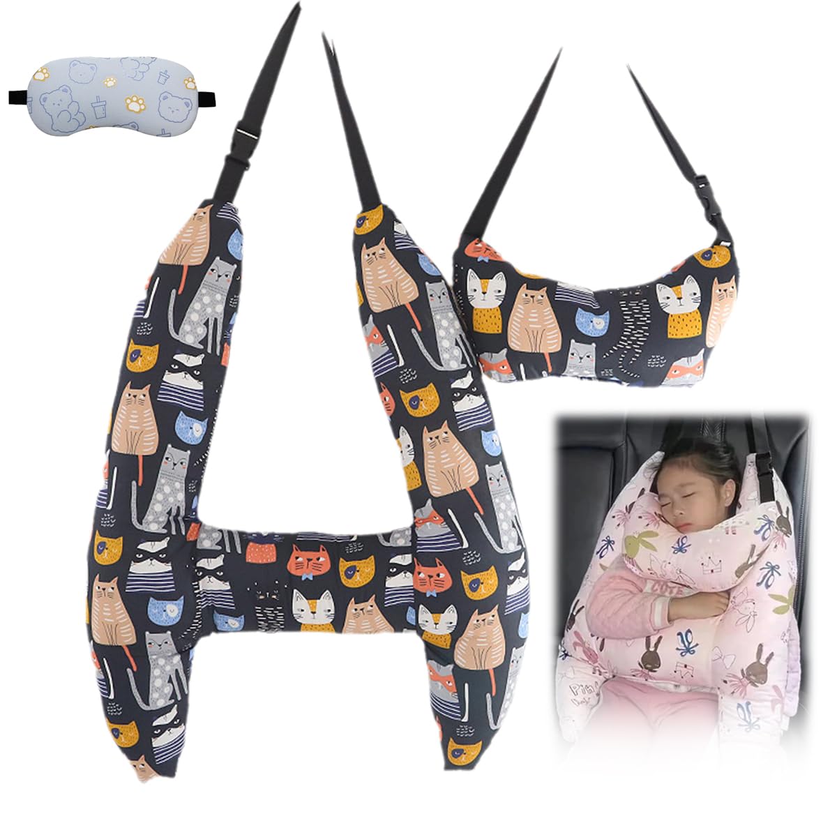 Best Kids Travel Pillow - Comfortable & Soft H-Shaped Neck Support for Toddlers in Car Seats | Perfect for Long Flights, Road Trips & Airplane Naps