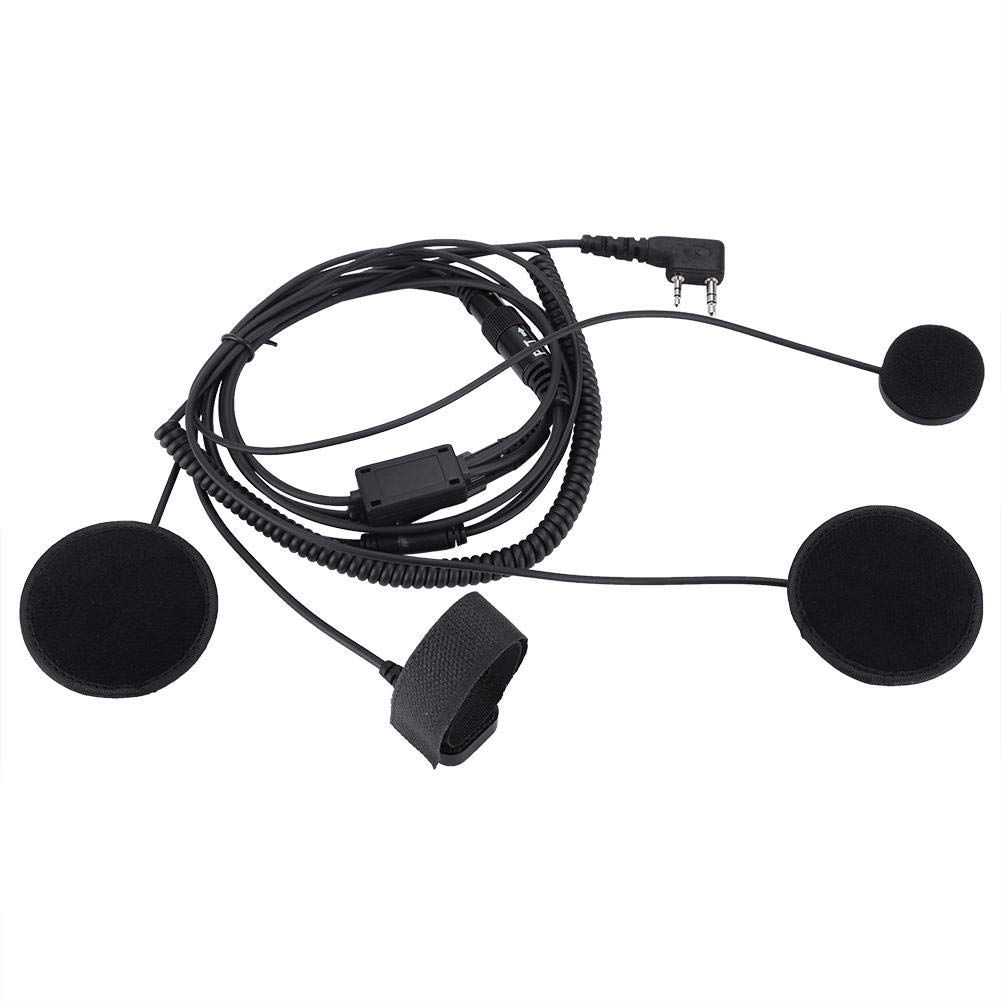 Motorcycle Helmet Headset with PTT & Microphone - Compatible with Two-Way Radios & Walkie Talkies - Ideal for Riding, Group Tours & Off-Road Adventures