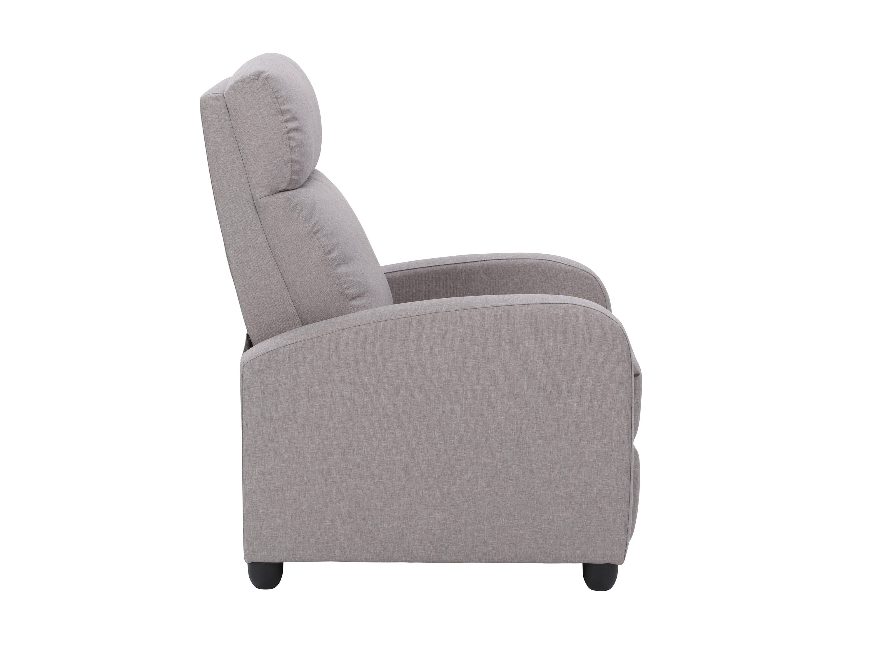 Light Grey Push Back Recliner Chair - Modern Comfortable Living Room Furniture for Relaxing & Lounging - Perfect for Home Theater, Gaming, and Reading Nook