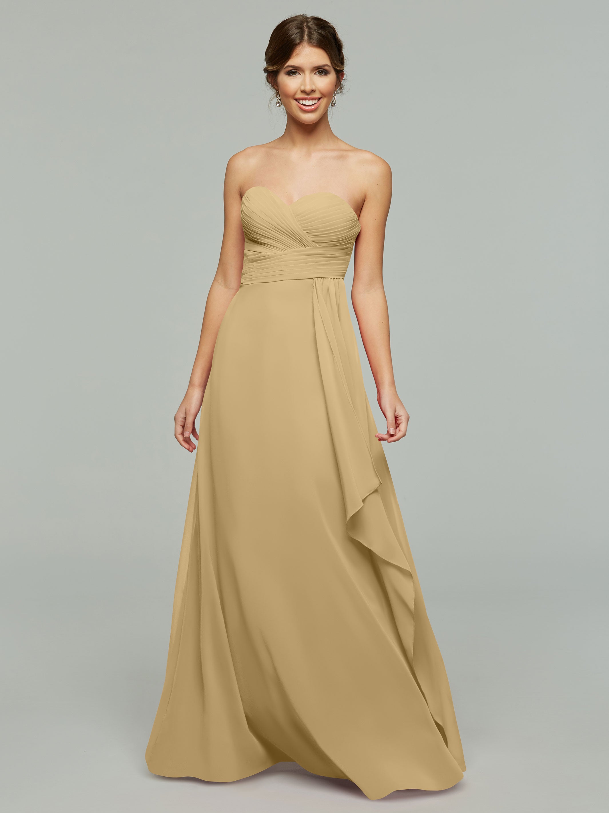 Elegant 80046 Chiffon Sheath Bridesmaid Dress with Sweetheart Neckline - Perfect for Weddings, Formal Events & Special Occasions