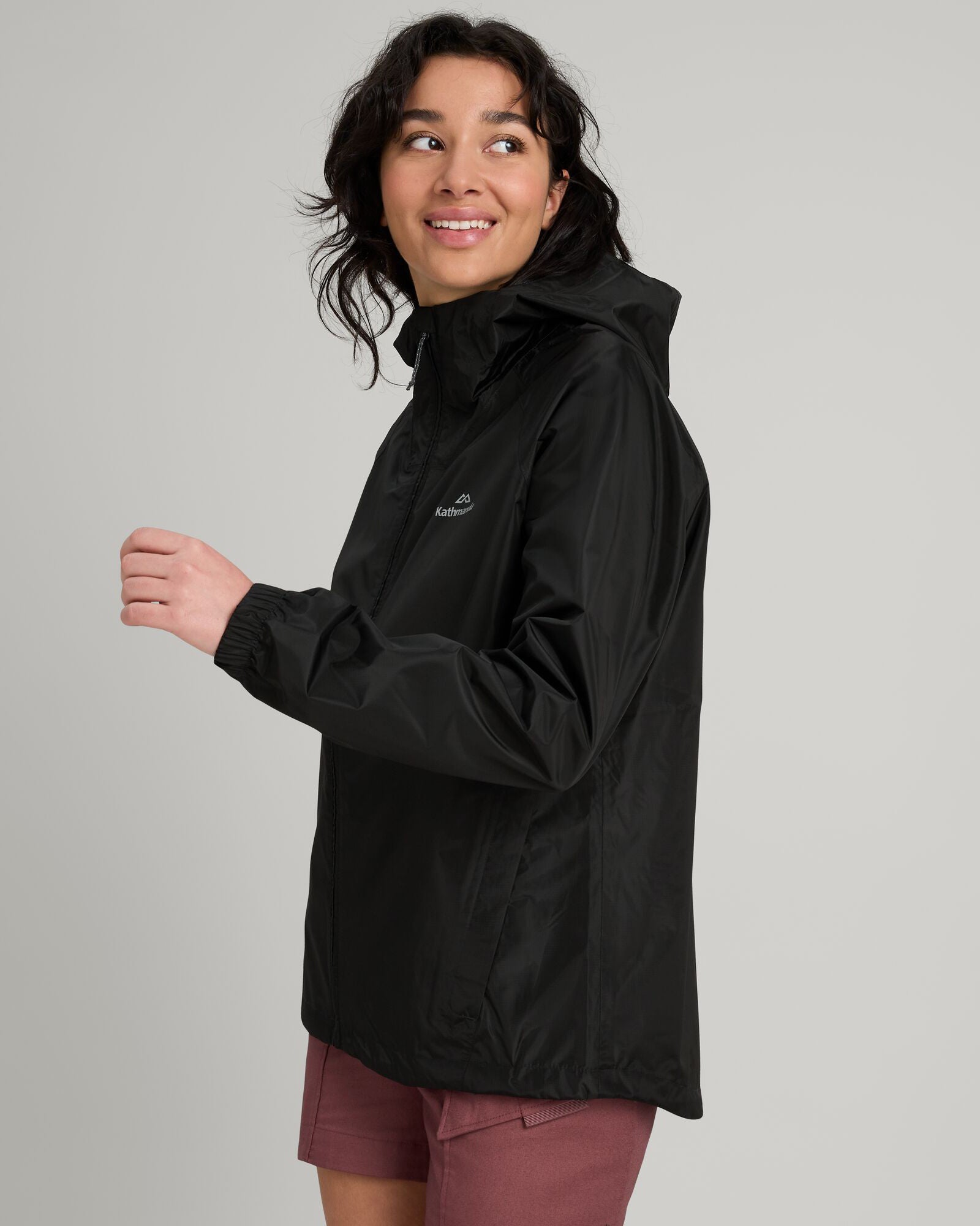 Waterproof Women's 2-Layer Rain Jacket with Pockets - Black | Lightweight & Windproof Outdoor Jacket for Hiking, Camping & Travel