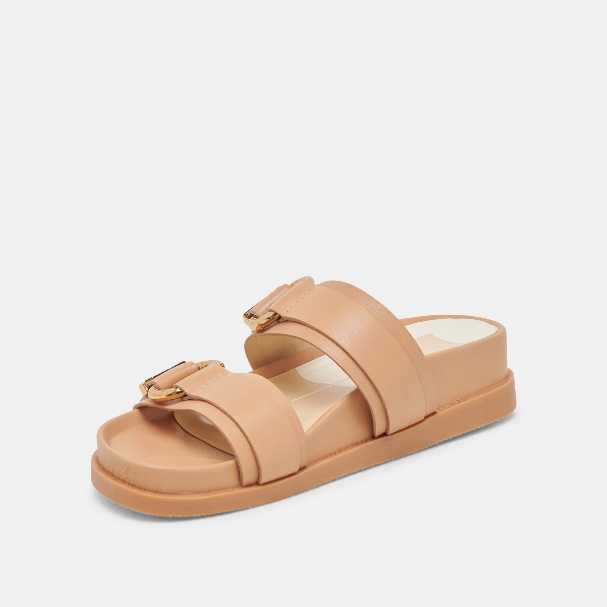 SOYA Genuine Leather Sandals for Women - Light Tan Comfortable Slip-On Casual Shoes - Perfect for Beach, Vacation, and Summer Outfits