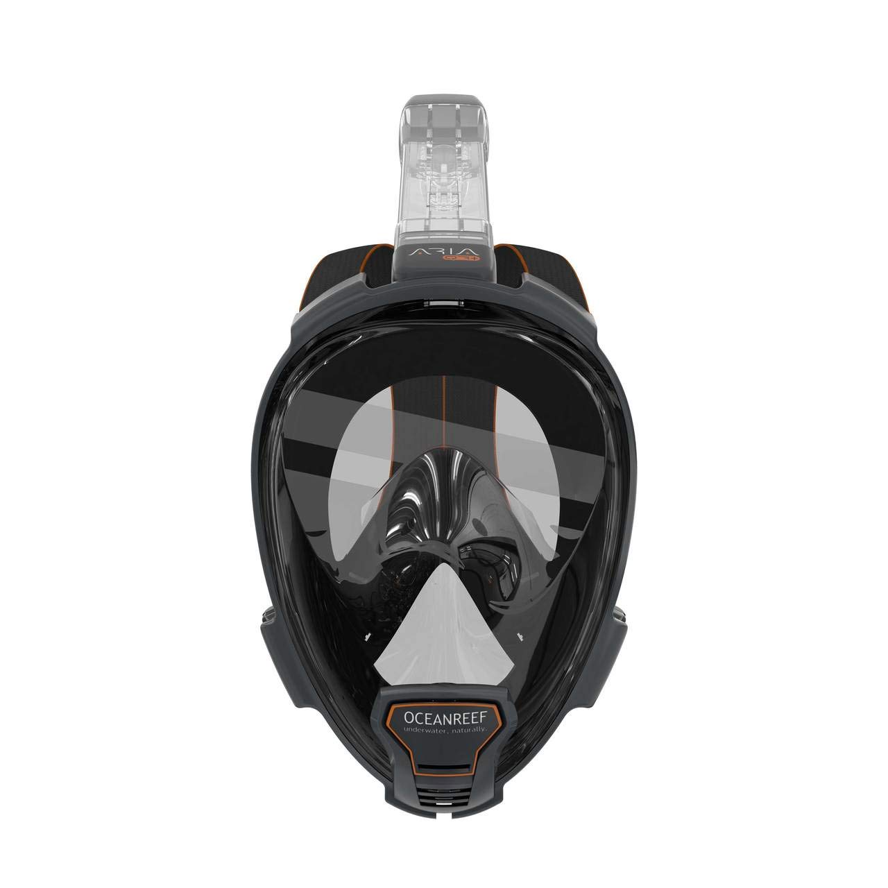 Ocean Reef Aria QR+ Full Face Snorkeling Mask with Camera Mount & Snorkie Talkie - Black, Size M/L - Perfect for Underwater Photography & Hands-Free Communication