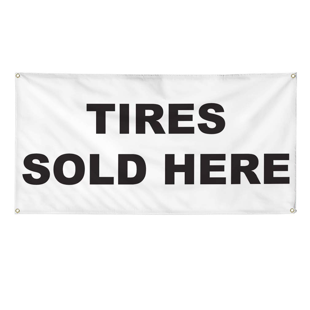 60x144 Inches Heavy-Duty Vinyl Banner - Weatherproof Outdoor Sign for Auto Repair Shops, Car Dealers & Industrial Yards - Multiple Sizes Available with 10 Grommets - Perfect for Advertising Tires, Services & Promotions