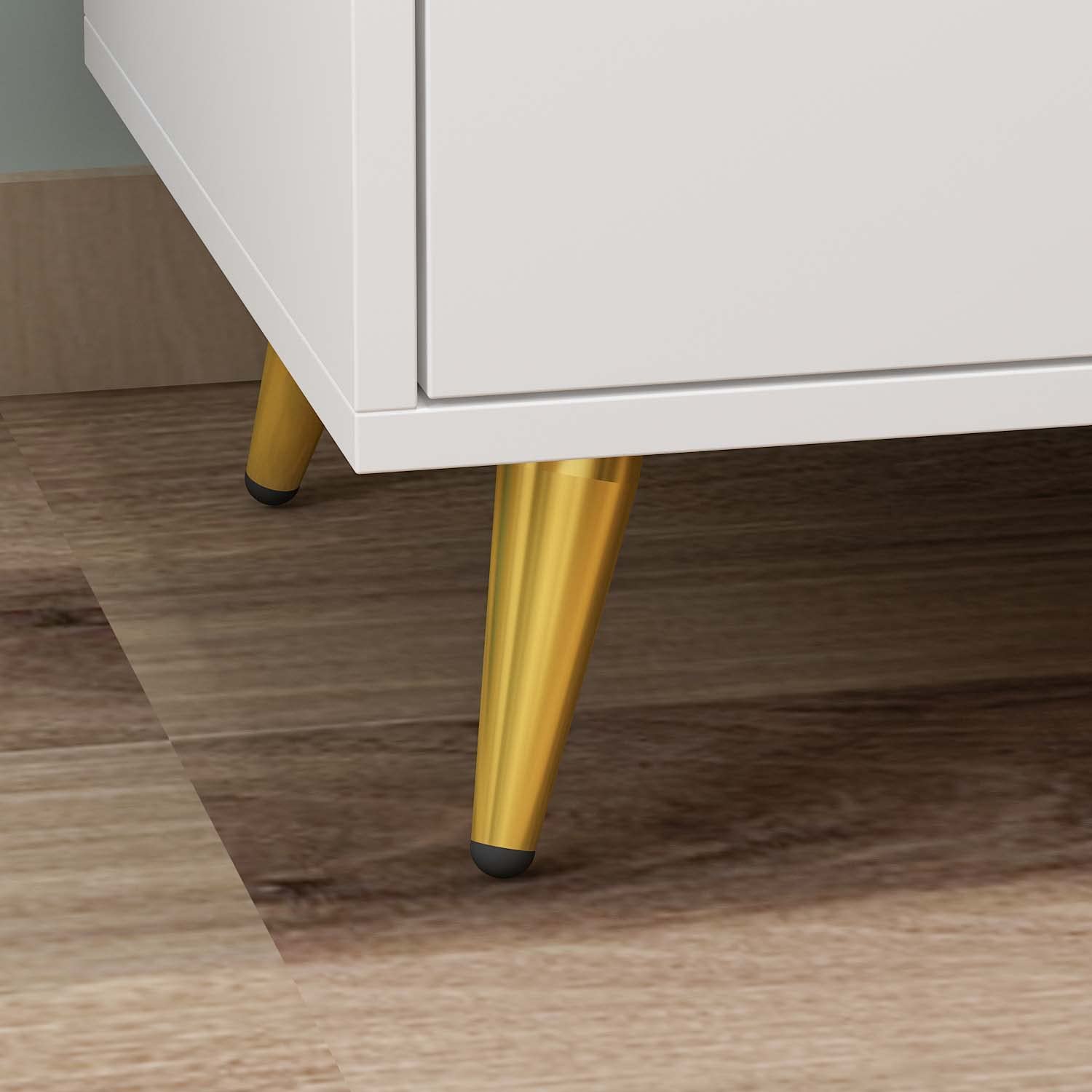 Homsee White Modern Nightstand Set of 2 - 3 Drawer Bedside Table with Sturdy Metal Legs, Versatile End Table for Bedroom & Living Room (19.7”L x 15.7”W x 21.3”H) - Perfect for Small Spaces, Apartment Furniture & Home Decor