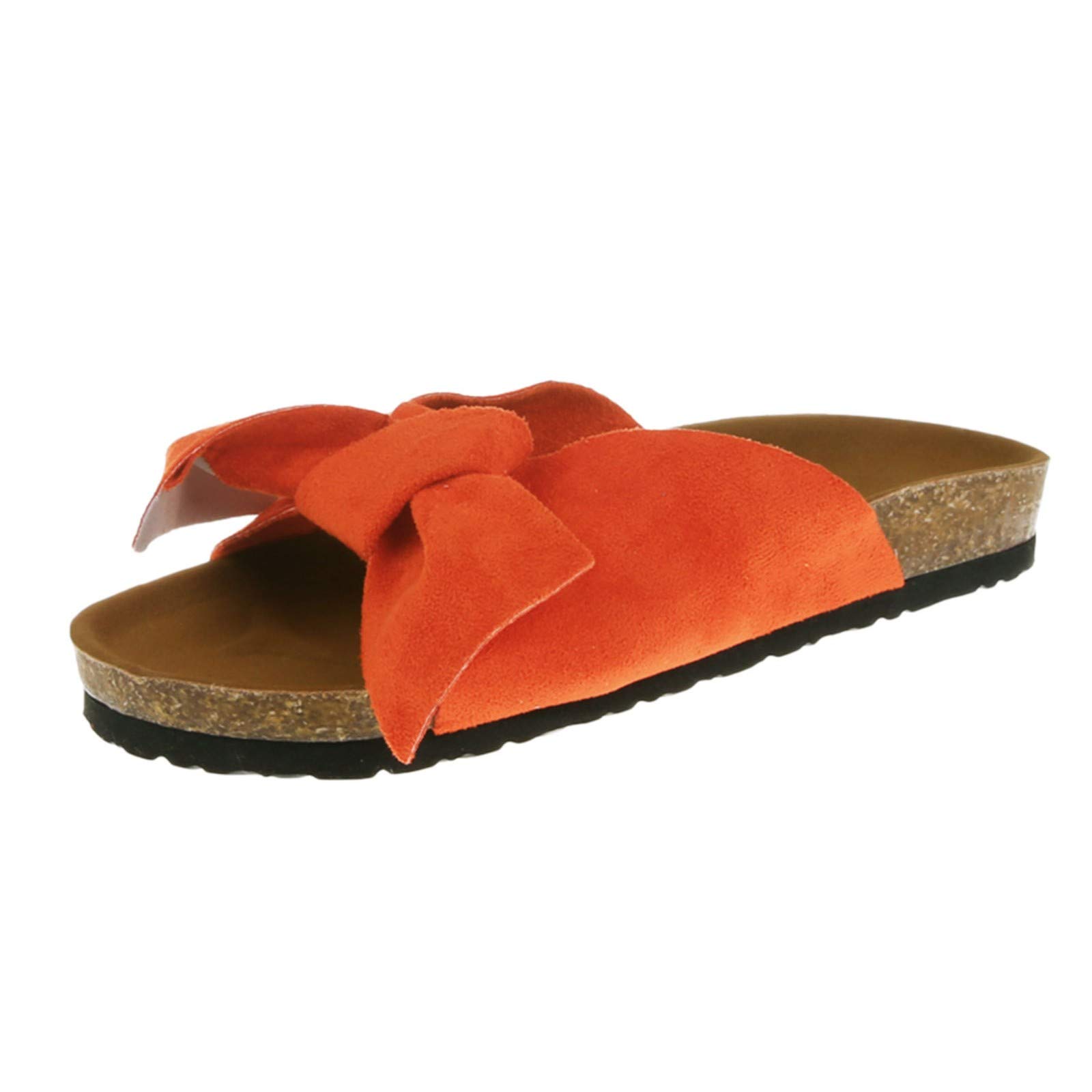Women's Summer Bow Flat Sandals - Comfortable Thick Heel Slip-On Slippers for Beach, Pool & Casual Wear | Fashionable Tie Design for Girls & Women