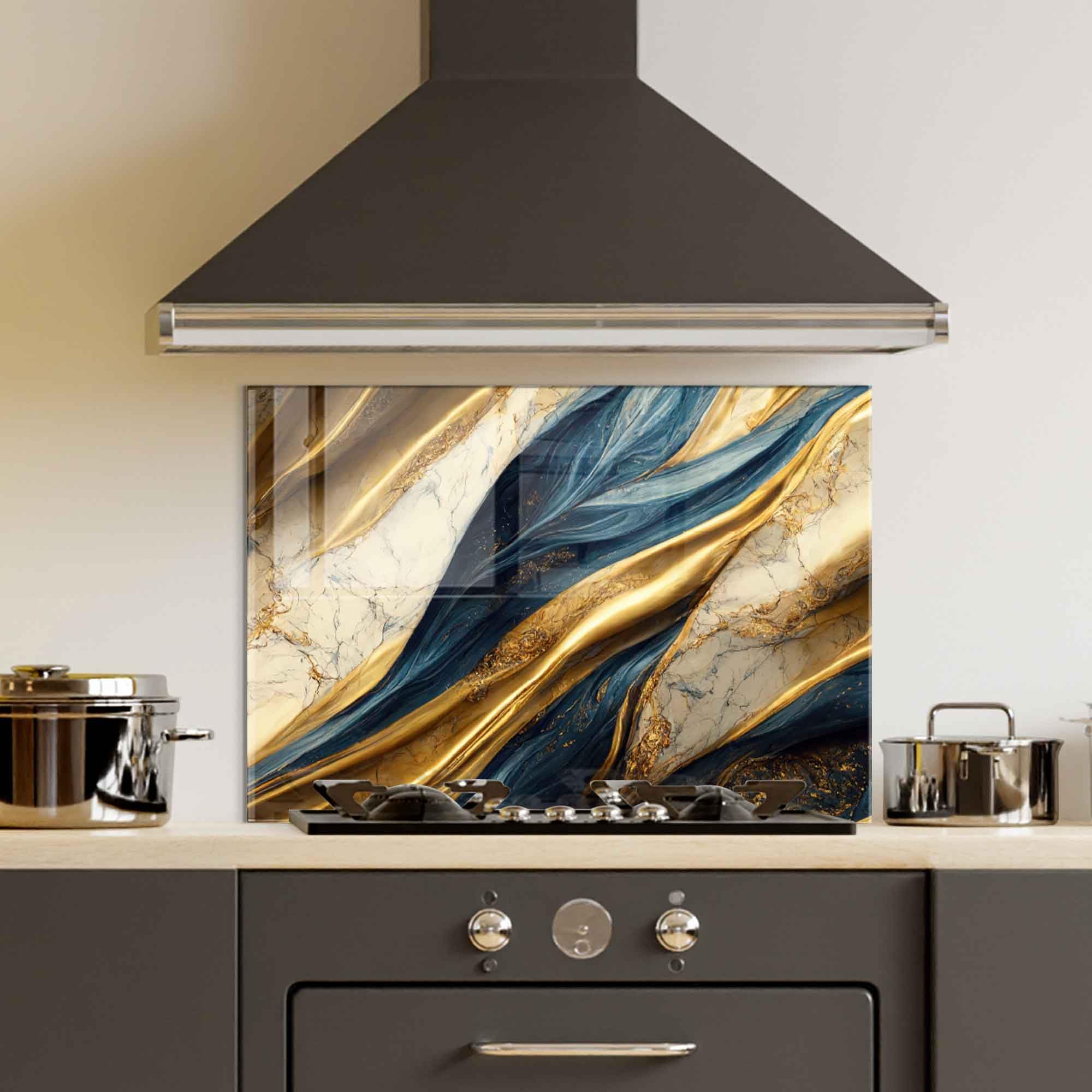 Tempered Glass Kitchen Backsplash - 47x30
