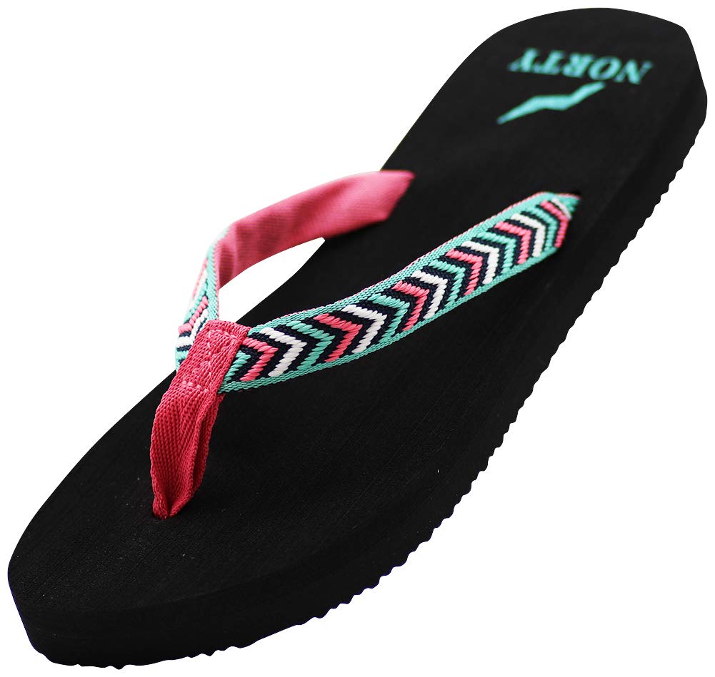 NORTY Women's Casual Flip Flop Thong Sandals - Comfortable Beach Slides for Pool, Vacation & Everyday Wear - Lightweight Summer Slippers for Walking, Travel & Outdoor Activities
