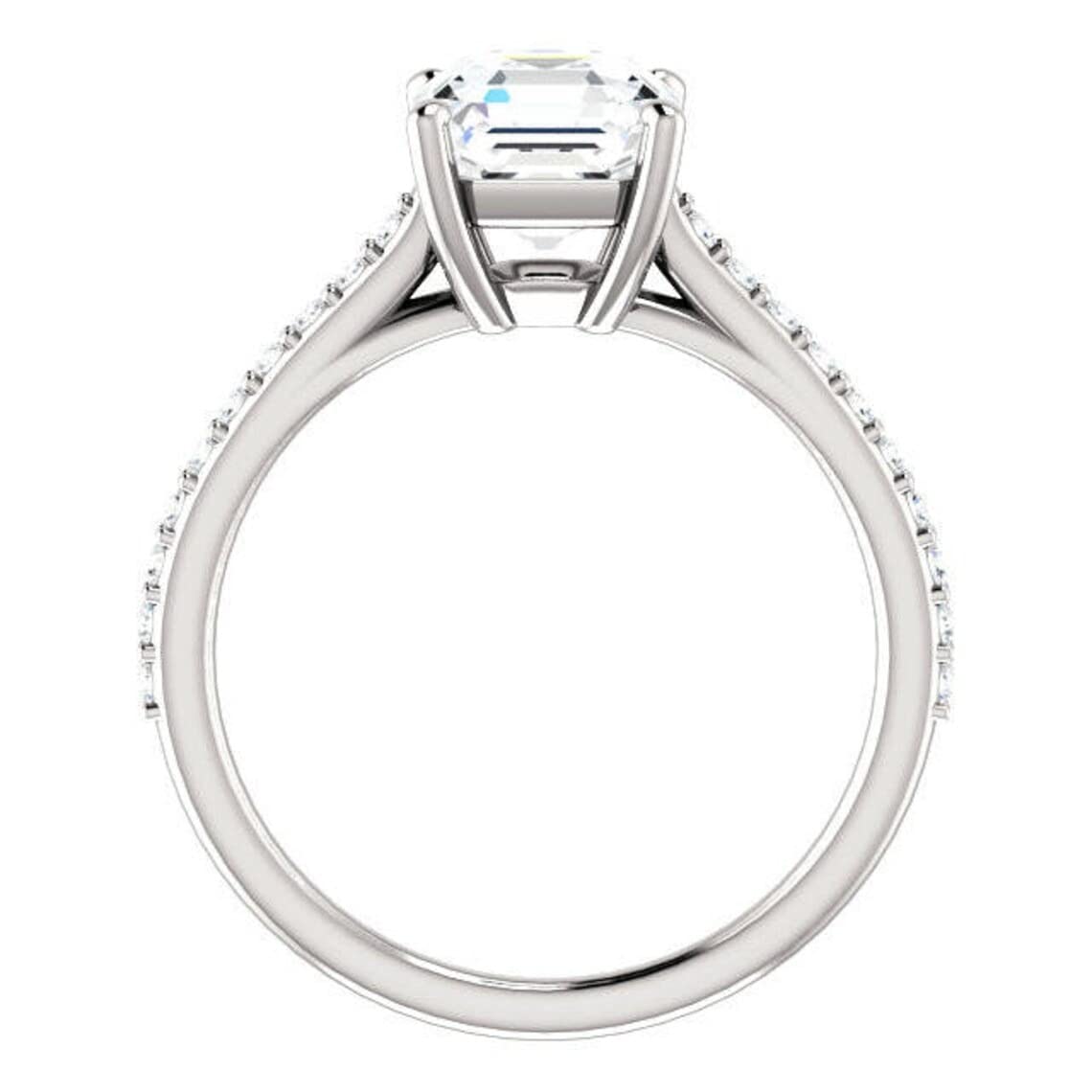 3.90 CT Asscher Cut Moissanite Engagement Ring Wedding Bridal Set, 4-Prong Solitaire Diamond Ring for Women, Vintage Antique Silver Promise Ring - Perfect for Proposals, Anniversaries & Special Occasions