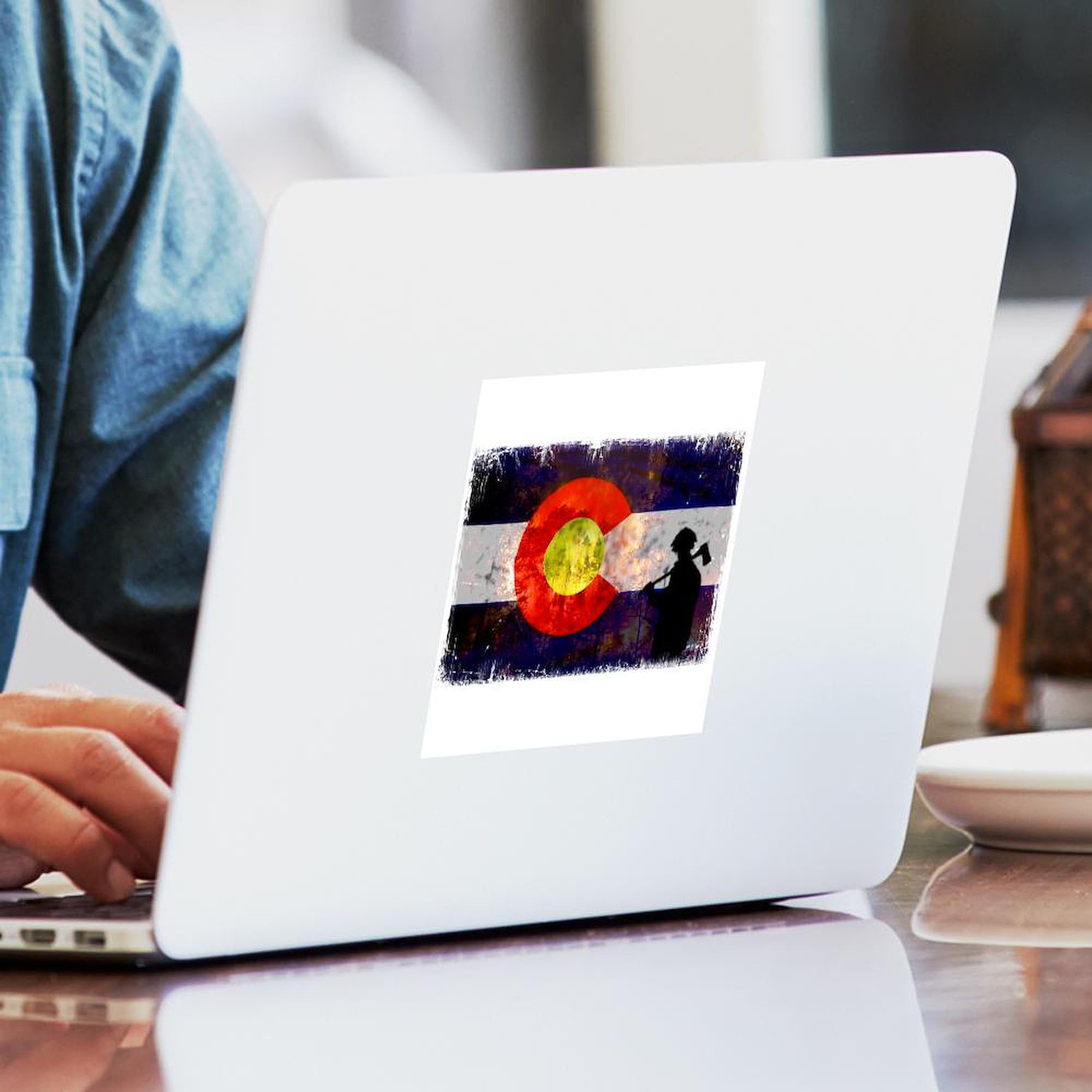 Firefighter Colorado Flag Square Sticker - 3x3 Inch Bumper Decal for Cars, Laptops & Windows | Durable Vinyl Sticker for Firefighters, First Responders & Patriotic Supporters