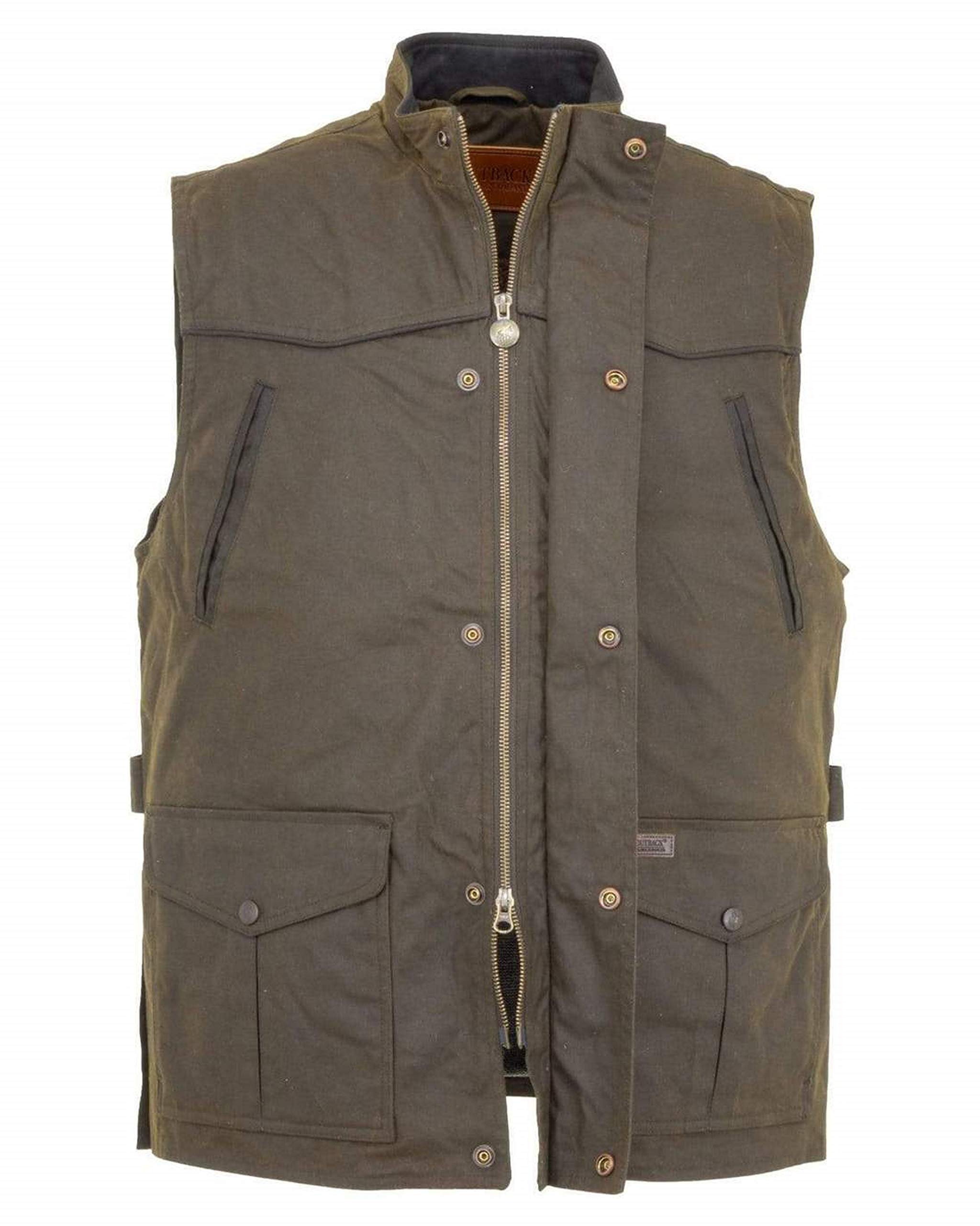 Outback Trading Co. Men's 2154 Magnum Waterproof Fleece-Lined Cotton Oilskin Vest - Outdoor Hunting, Fishing & Camping Gear for Cold Weather Adventures