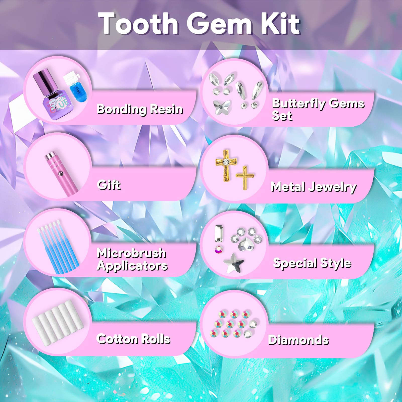 DIY Gem Kit - 30 Sparkling Crystals for Jewelry Making & Crafts