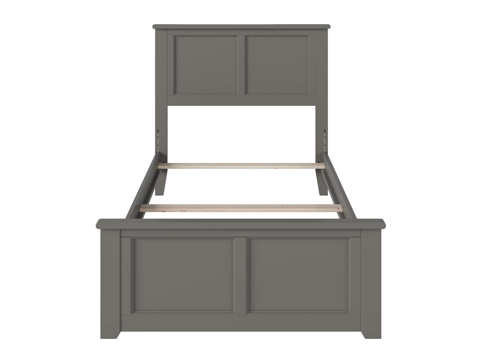 AFI Madison Twin Size Foundation Bed Frame with Matching Footboard in Grey - Perfect for Kids' Rooms, Guest Beds & Small Space Bedrooms