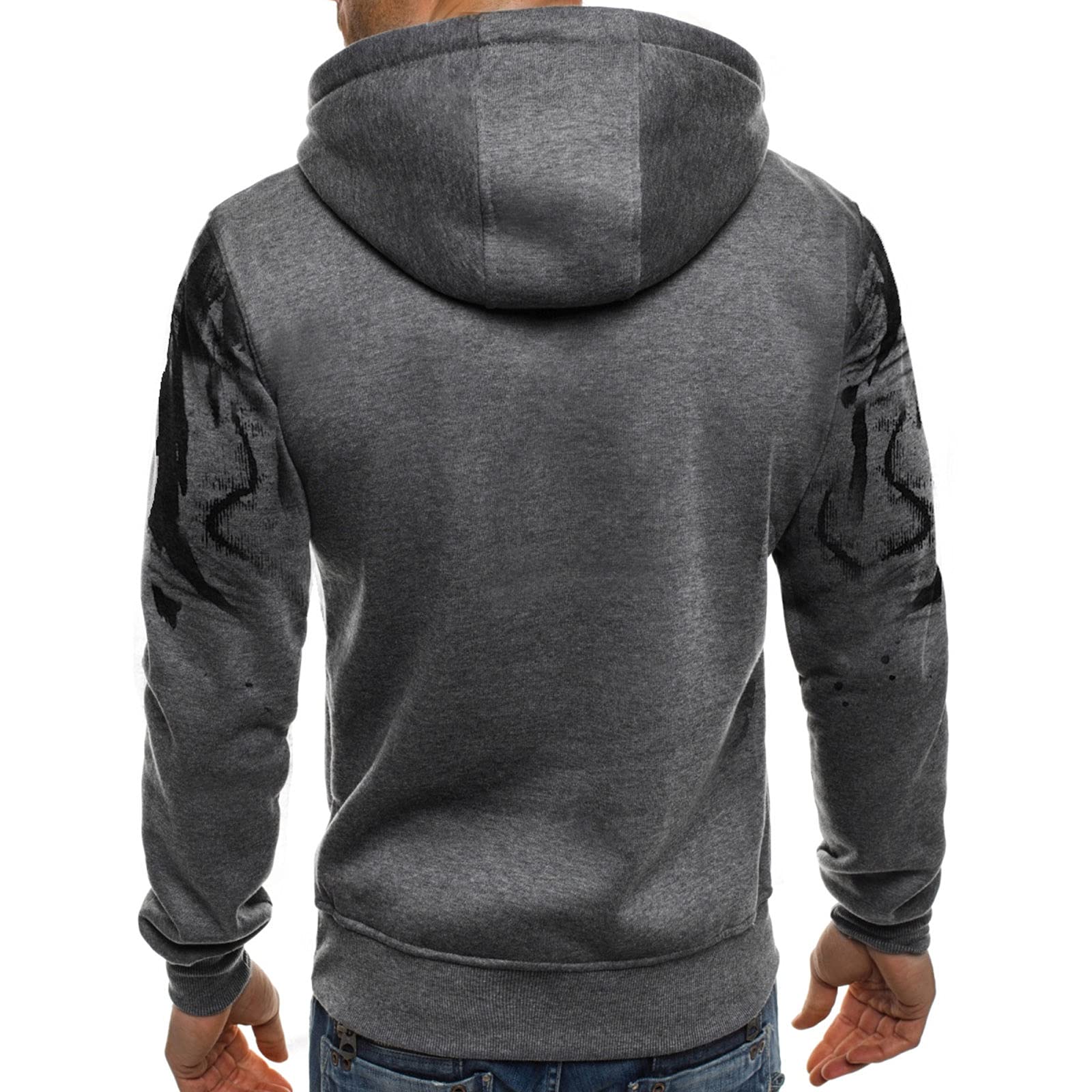 QOPO Men's Graphic Hoodies - Casual Pullover Sweatshirts with Short/Long Sleeve Options | Athletic & Streetwear Style for Gym, Running, and Everyday Wear