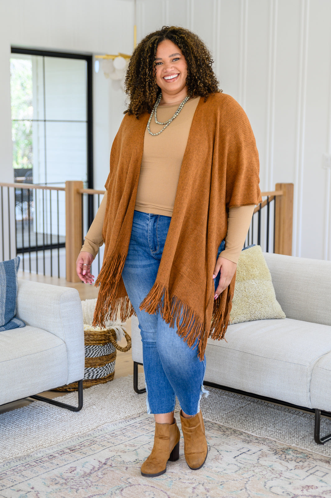 Hold Me Tight Ribbed Long Sleeve Top in Tan - Women's Stretchy Comfortable Basic Shirt for Layering, Casual Wear & Fall Outfits