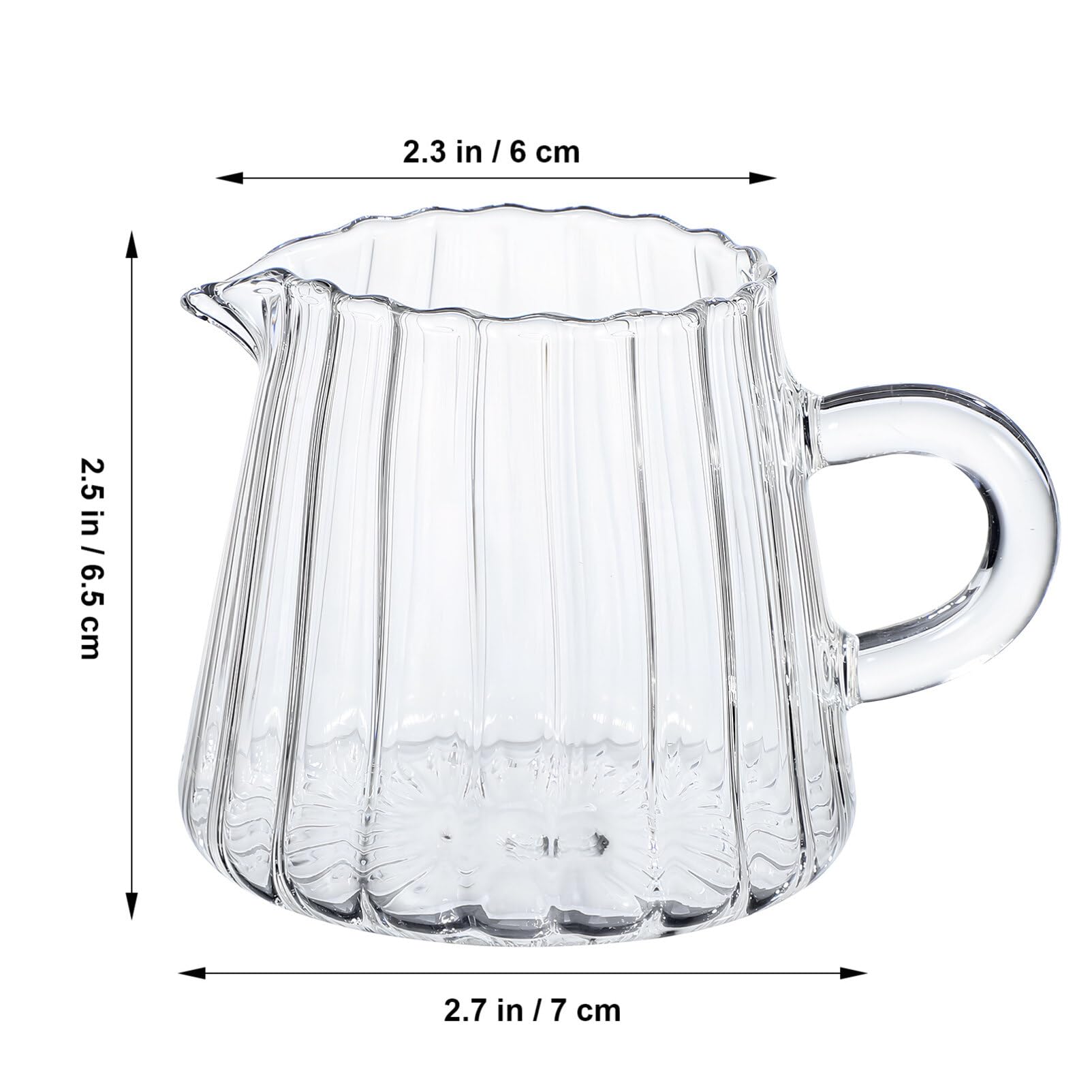 Elegant Glass Pitcher - 200ml Creamer Jug for Coffee, Tea, Milk Frothing - Perfect for Home, Cafe & Restaurant Use