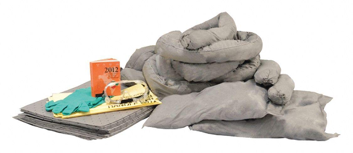 Universal Spill Kit Refill - Absorbent Pads & Socks for Oil, Chemical & Hazardous Liquid Spills - Ideal for Warehouses, Garages & Industrial Use
