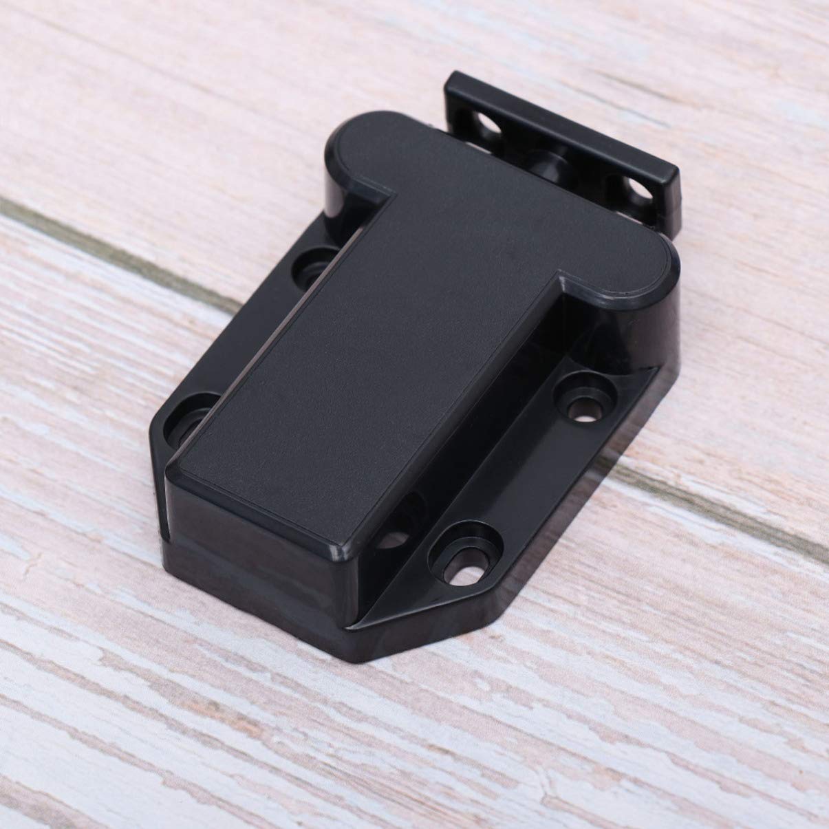 DOITOOL 2-Pack Black Push to Open Cabinet Latches - Touch Release Sliding Closet Hasp for Wardrobe, Cupboard & Boat Cabinets (Kids Safe Design) | Perfect for Kitchen, Bathroom & Nursery Storage Organization