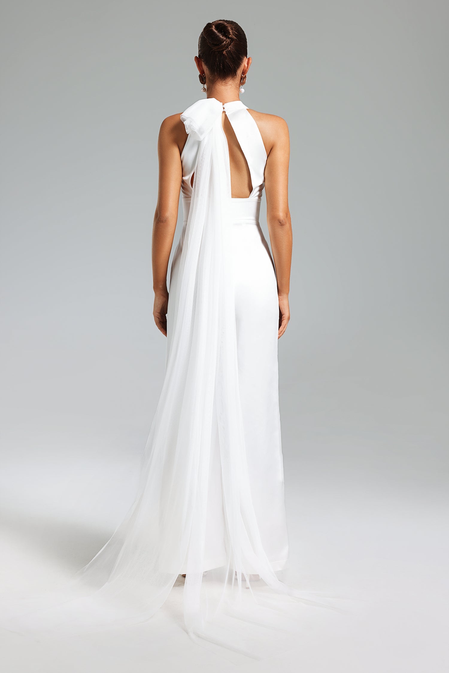 Katya Blackless Halter Jumpsuit for Women - Elegant White Summer Romper | Perfect for Beach Vacations, Pool Parties & Date Nights