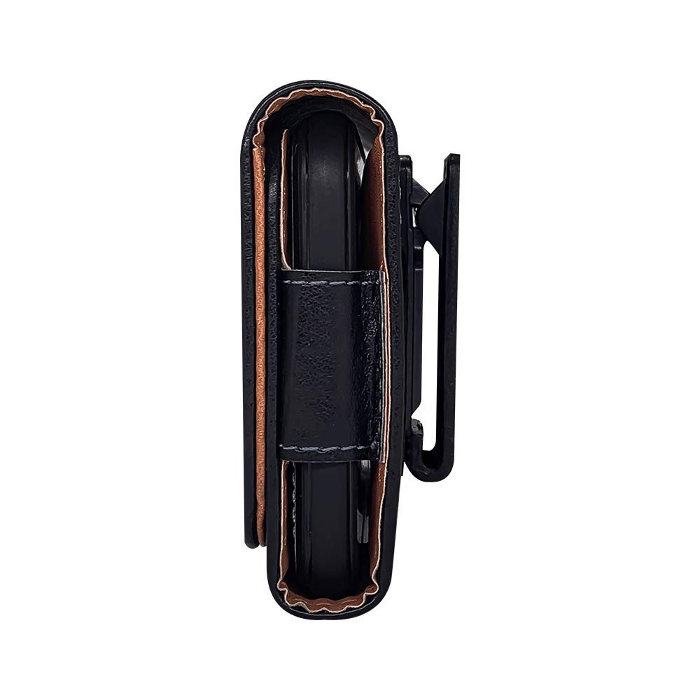 Premium PU Leather Swivel Clip Phone Holster Belt Pouch for Samsung Galaxy S25+/S24 FE/S23 FE/S22+/S21 FE/S20 FE, A54/A53/A35/A15/A25, iPhone 15/14/13 Pro Max & Pixel 8 Pro - Secure Carry Case for Work, Hiking & Outdoor Activities