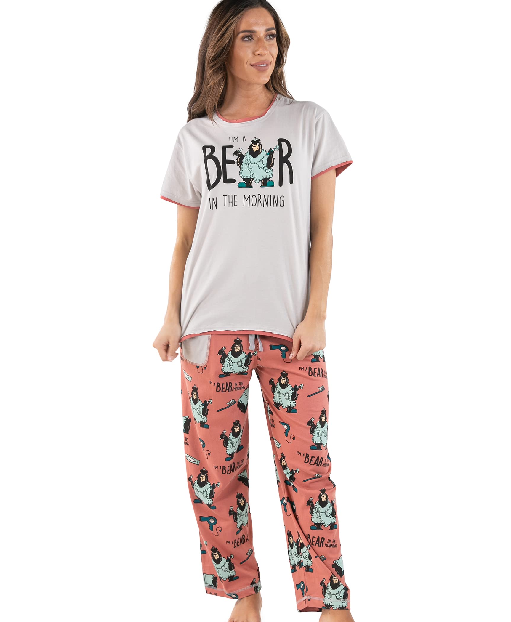 Lazy One Women's Pajama Set - Short Sleeve Cute Print Sleepwear, Soft & Comfortable Lounge Pajamas for Women, Perfect for Sleepovers, Relaxing at Home or Gift Giving
