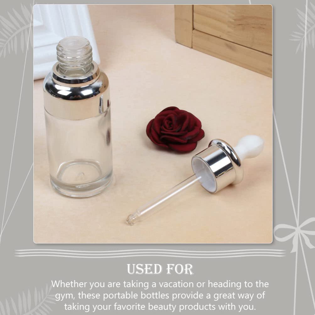 FOMIYES 5-Pack Clear Glass Dropper Bottles - Leakproof Essential Oil Containers with Eye Droppers for Travel & DIY - Perfect for Aromatherapy, CBD Oil & Liquid Storage