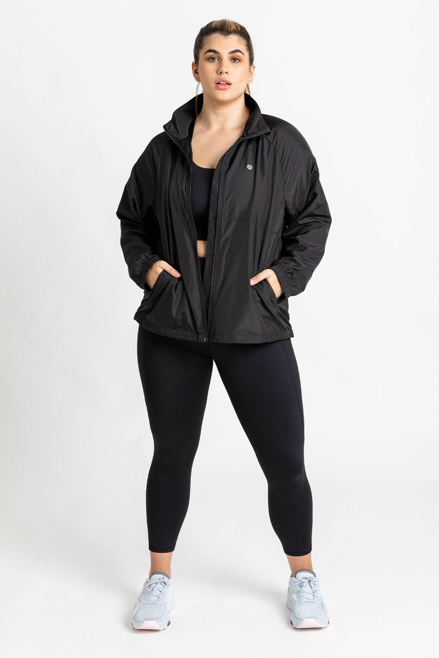 Utility Spray Jacket - Waterproof Windbreaker for Outdoor Activities | Black Raincoat for Hiking, Camping & Travel