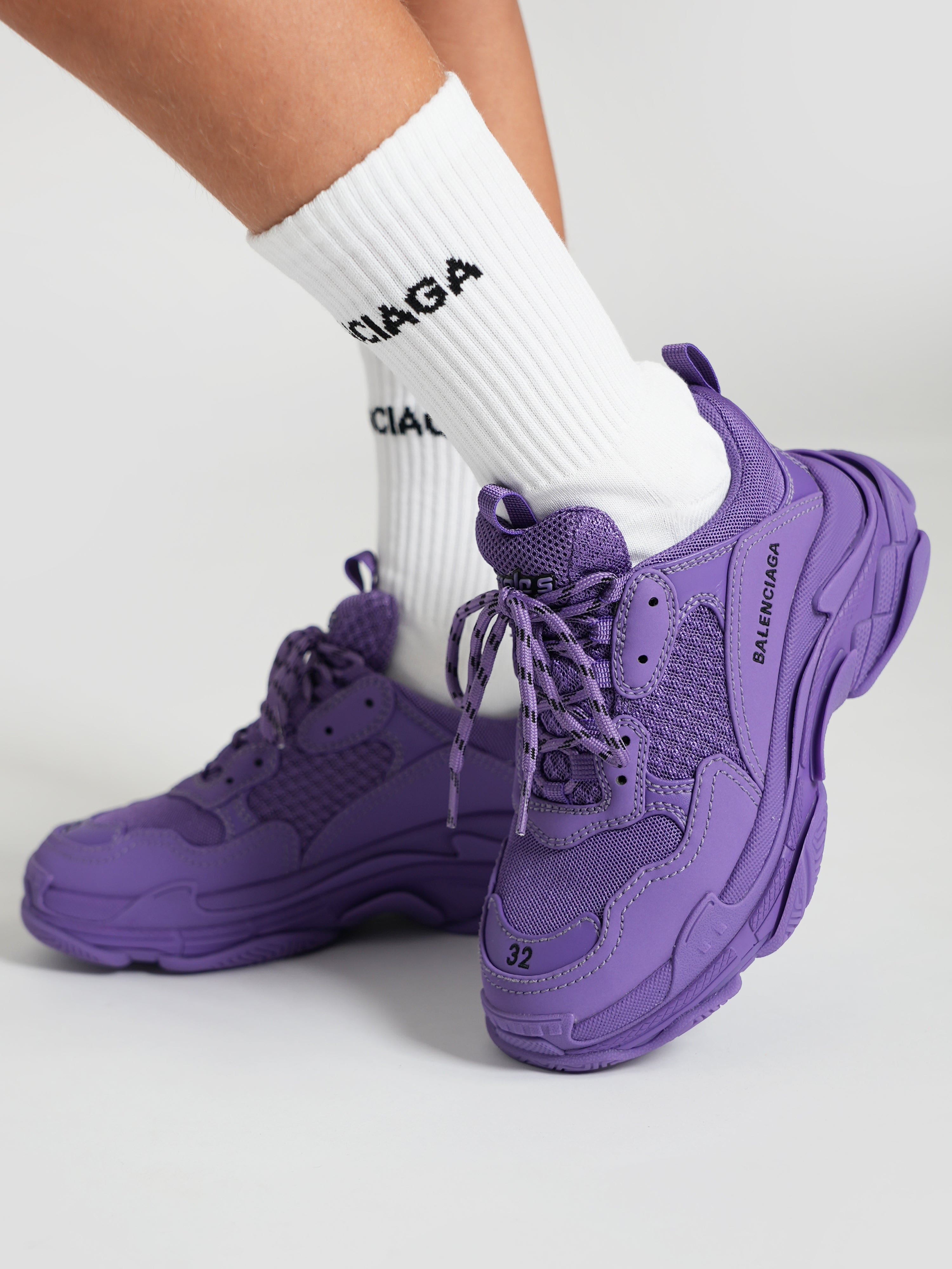 Balenciaga Kids Triple S Sneakers in Purple - Stylish & Comfortable Athletic Shoes for Boys & Girls - Perfect for School, Sports & Casual Wear