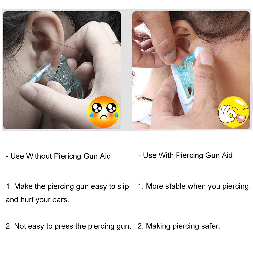 Professional Ear Piercing Gun Kit - 6pcs Disposable Sterile Ear Piercers with 12pcs Hypoallergenic Ear Studs & Aftercare Tool for Safe Home or Salon Use